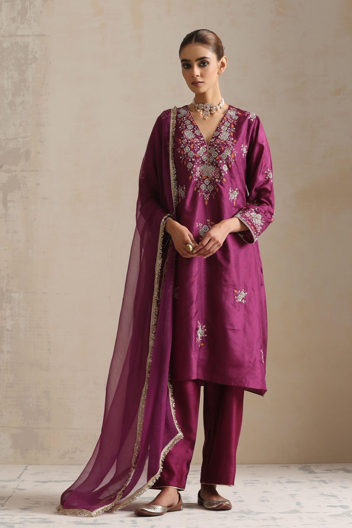 Aubergine Adya Kurta Set