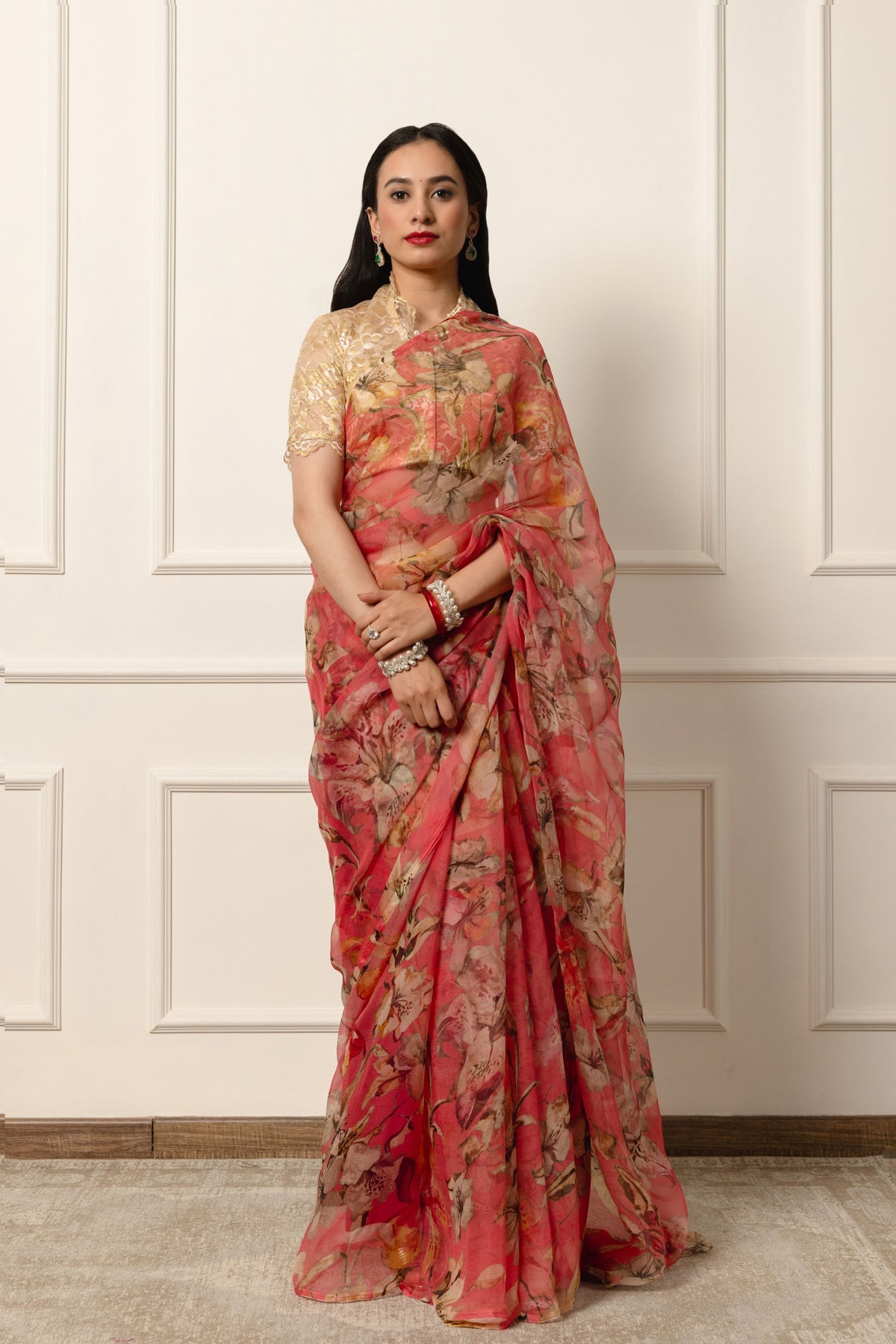 Padma Printed French Chiffon Saree