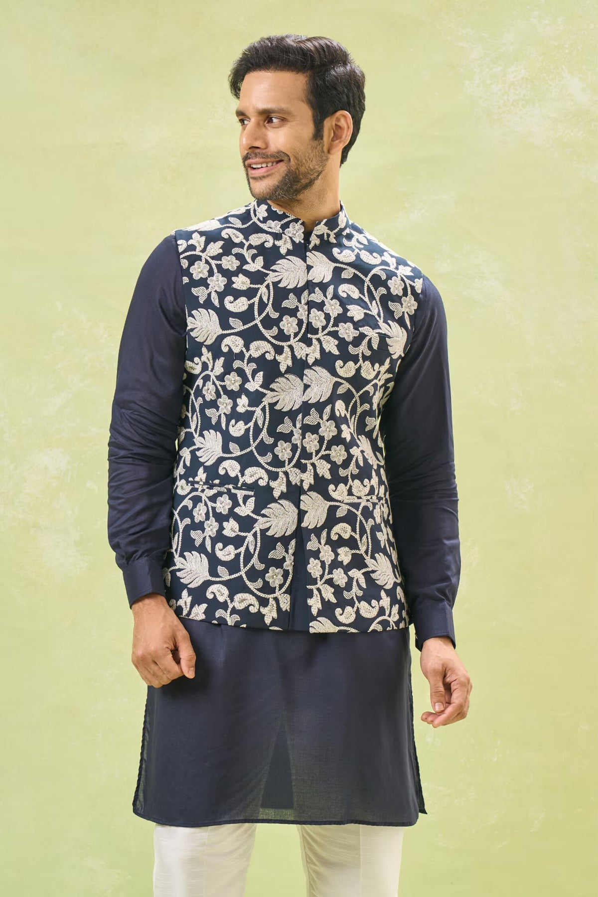 Royal Embroidered Nehru Jacket Set