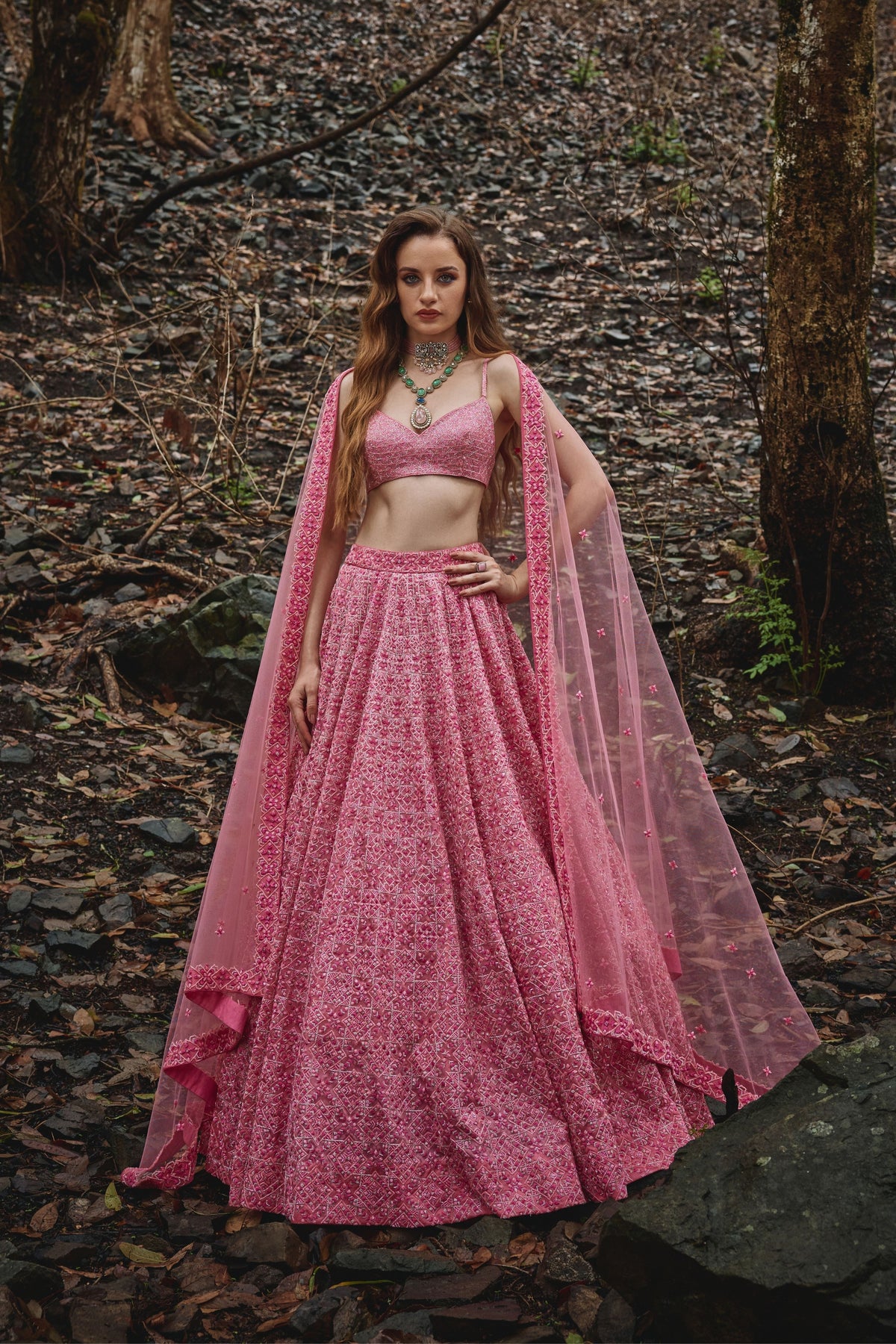 Pink Prism Lehenga Set