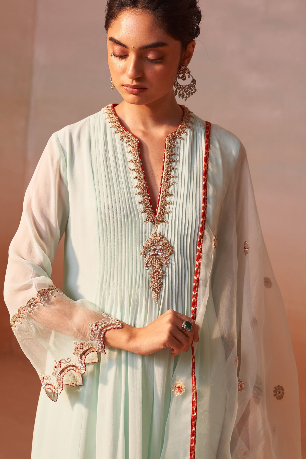 Aqua Green Anarkali Suit Set