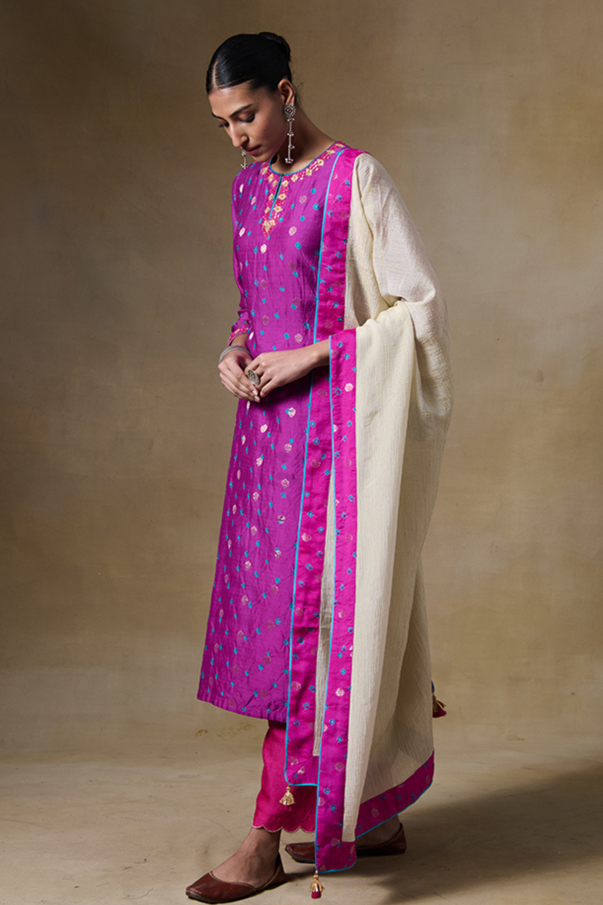 Bundi Kurta Set in Pink