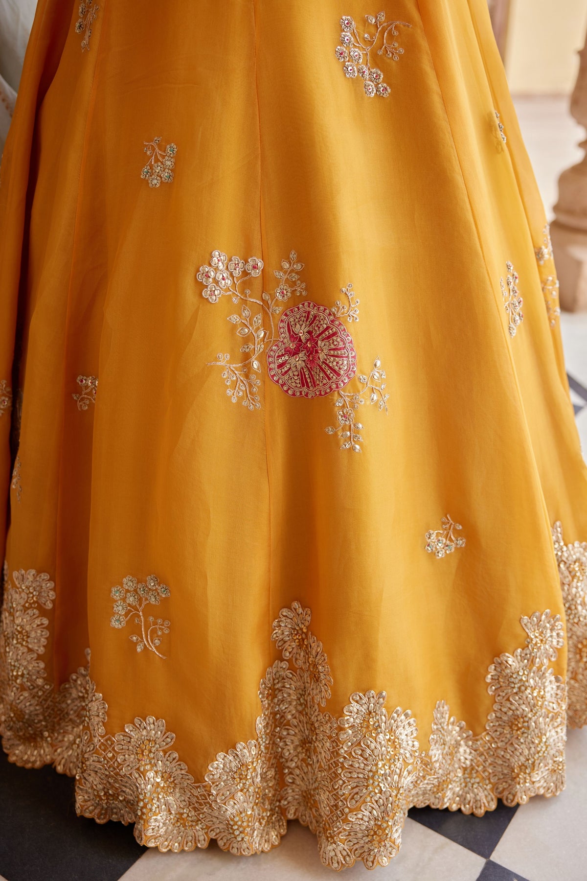 Orange Peel Lehenga