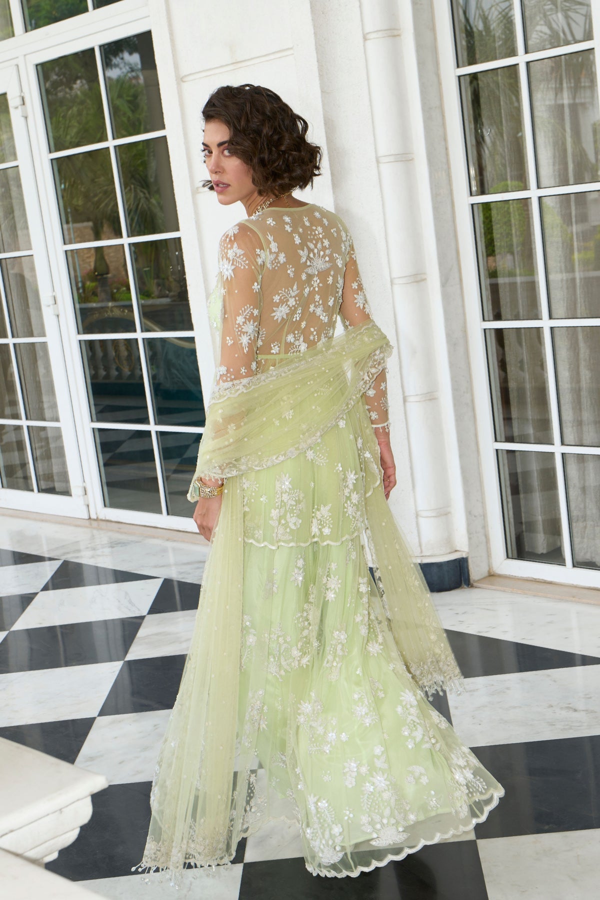 Lime Green Sharara Set