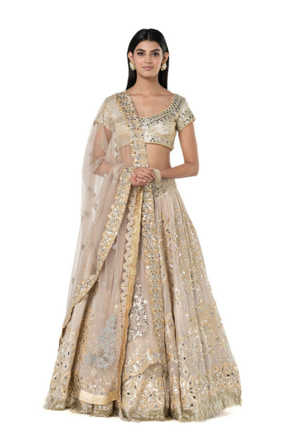 Beige Lehnga Set