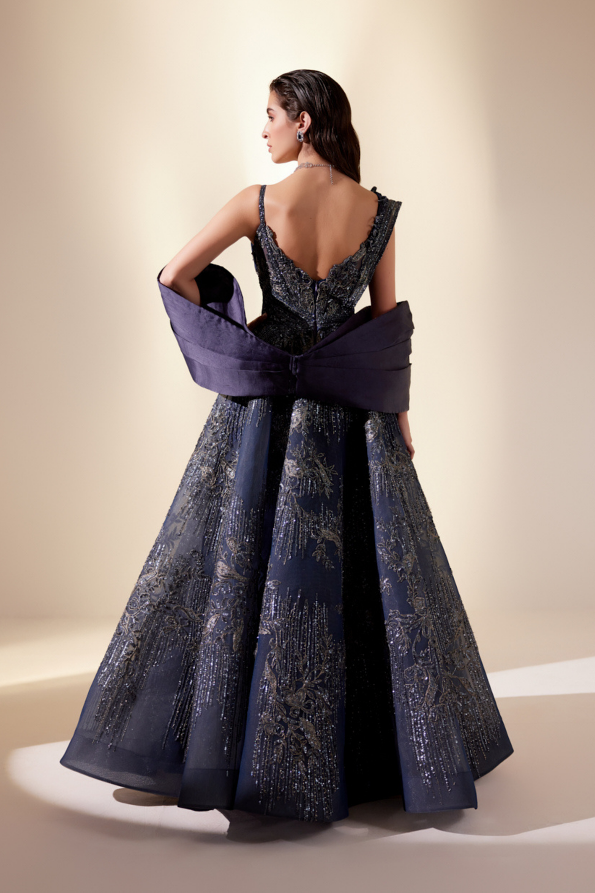 Midnight Blue Drizzle Gown