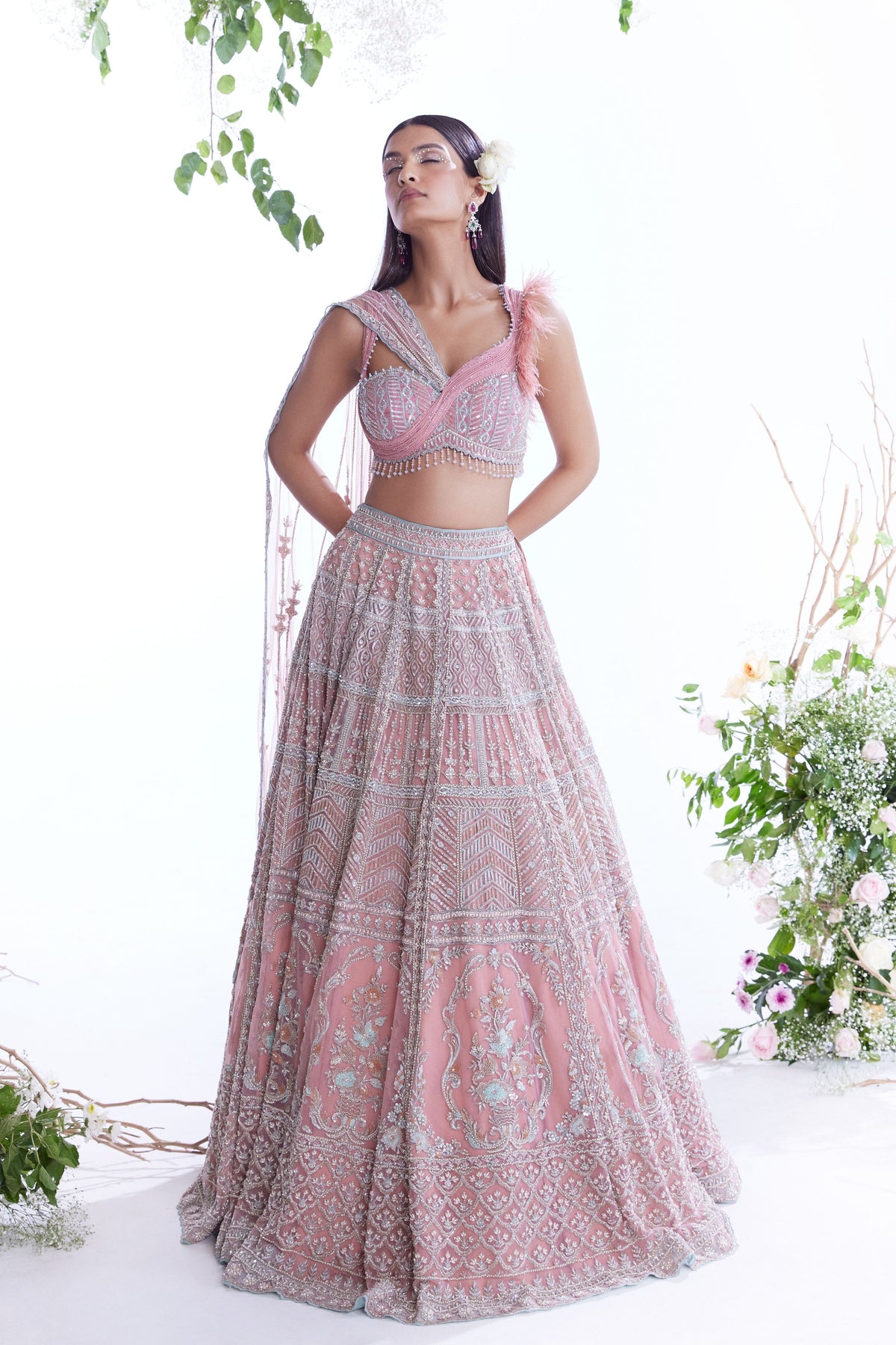 Peach Lehenga Set