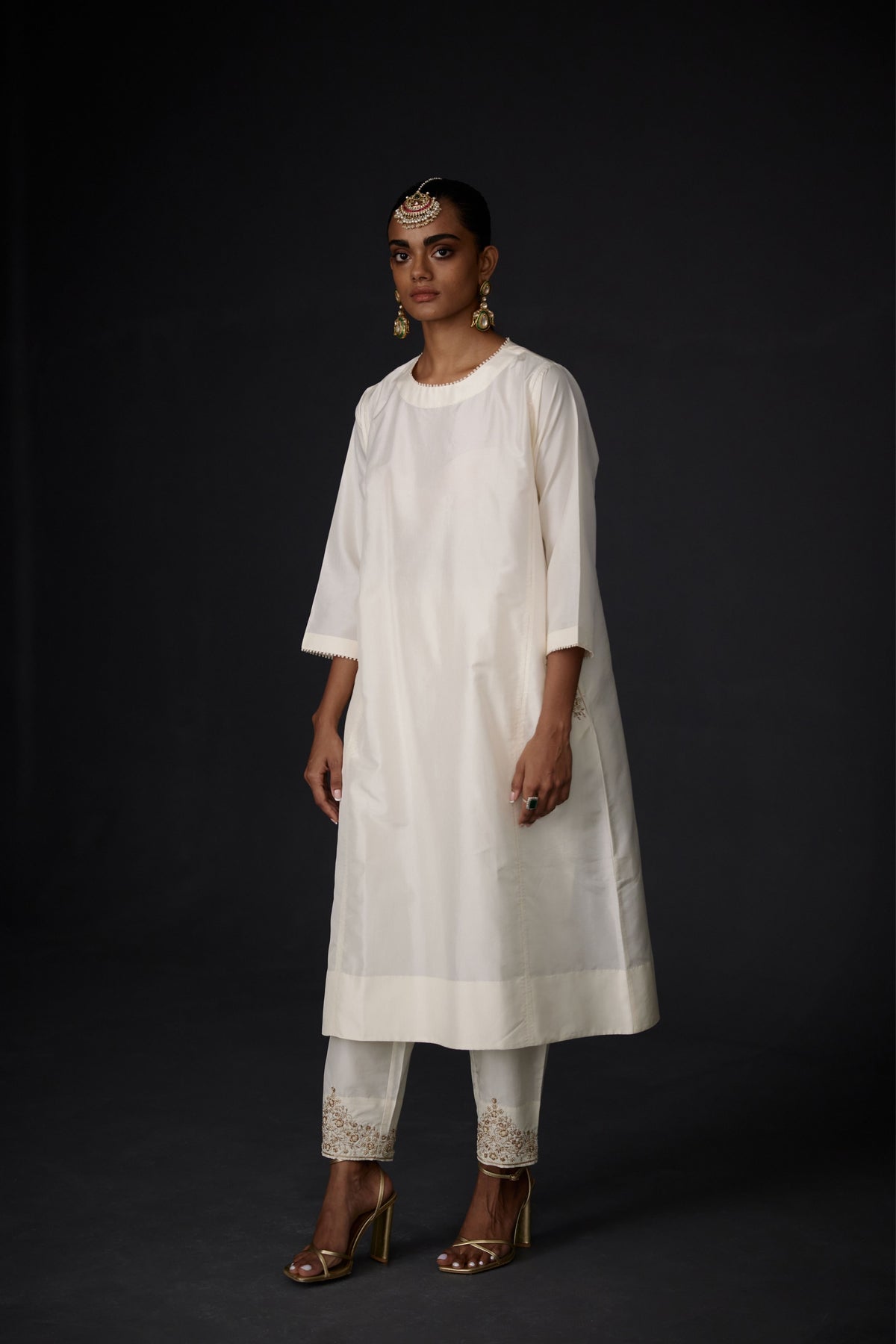 Ivory Embroidered Tunic Set