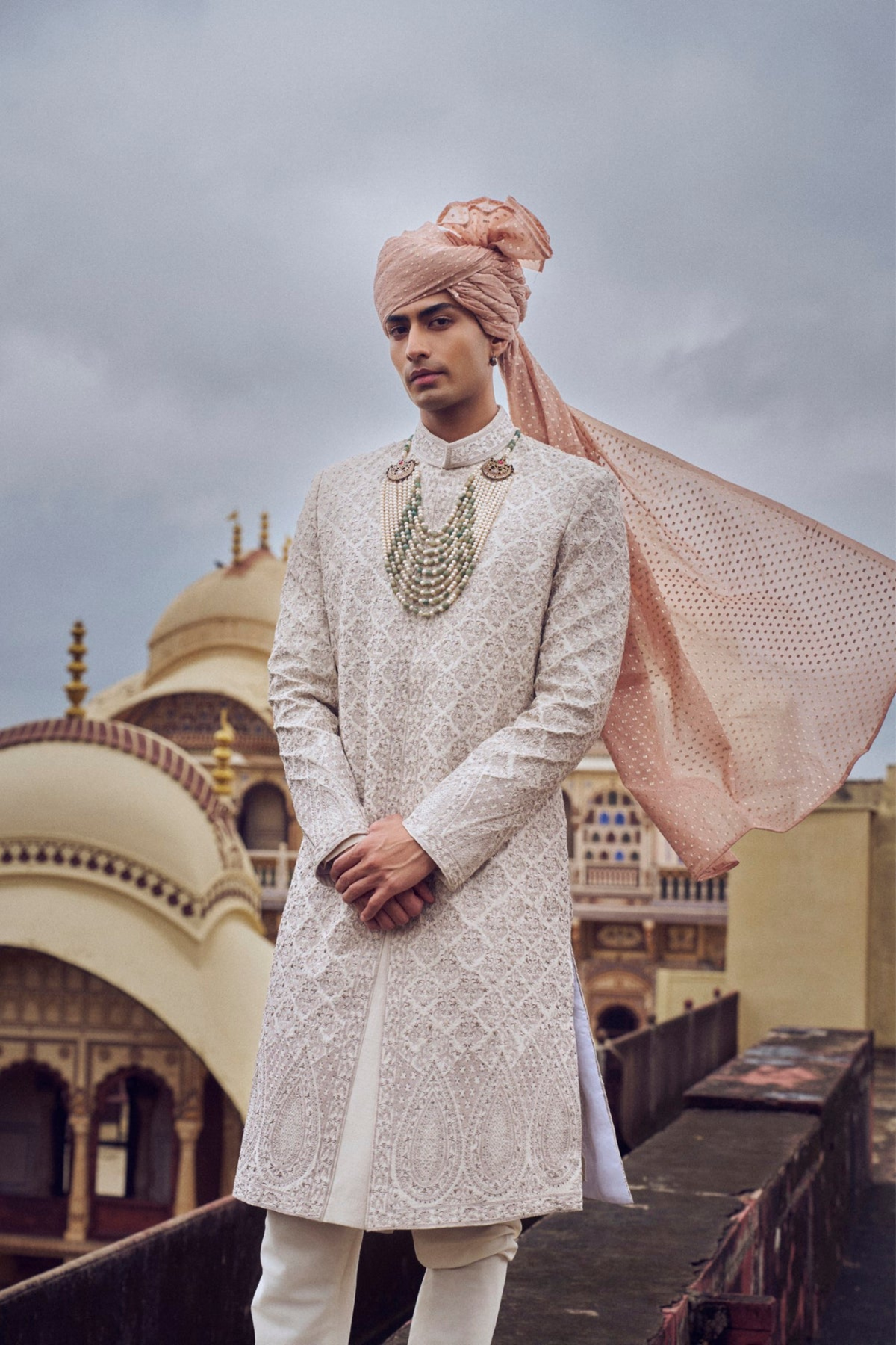 Nude Sherwani Set