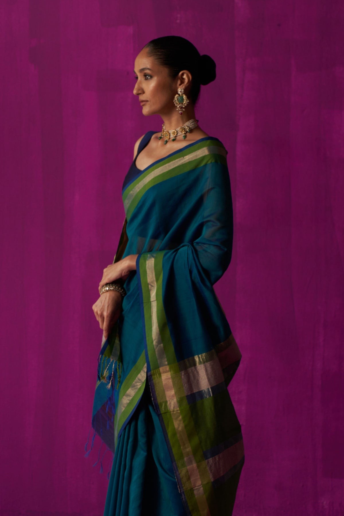 Chitra Teal Saree