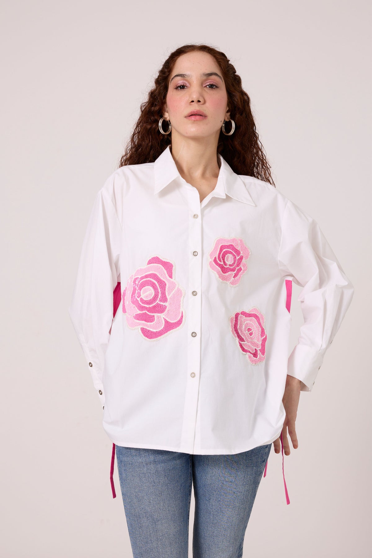 Eva Applique Bright White Shirt