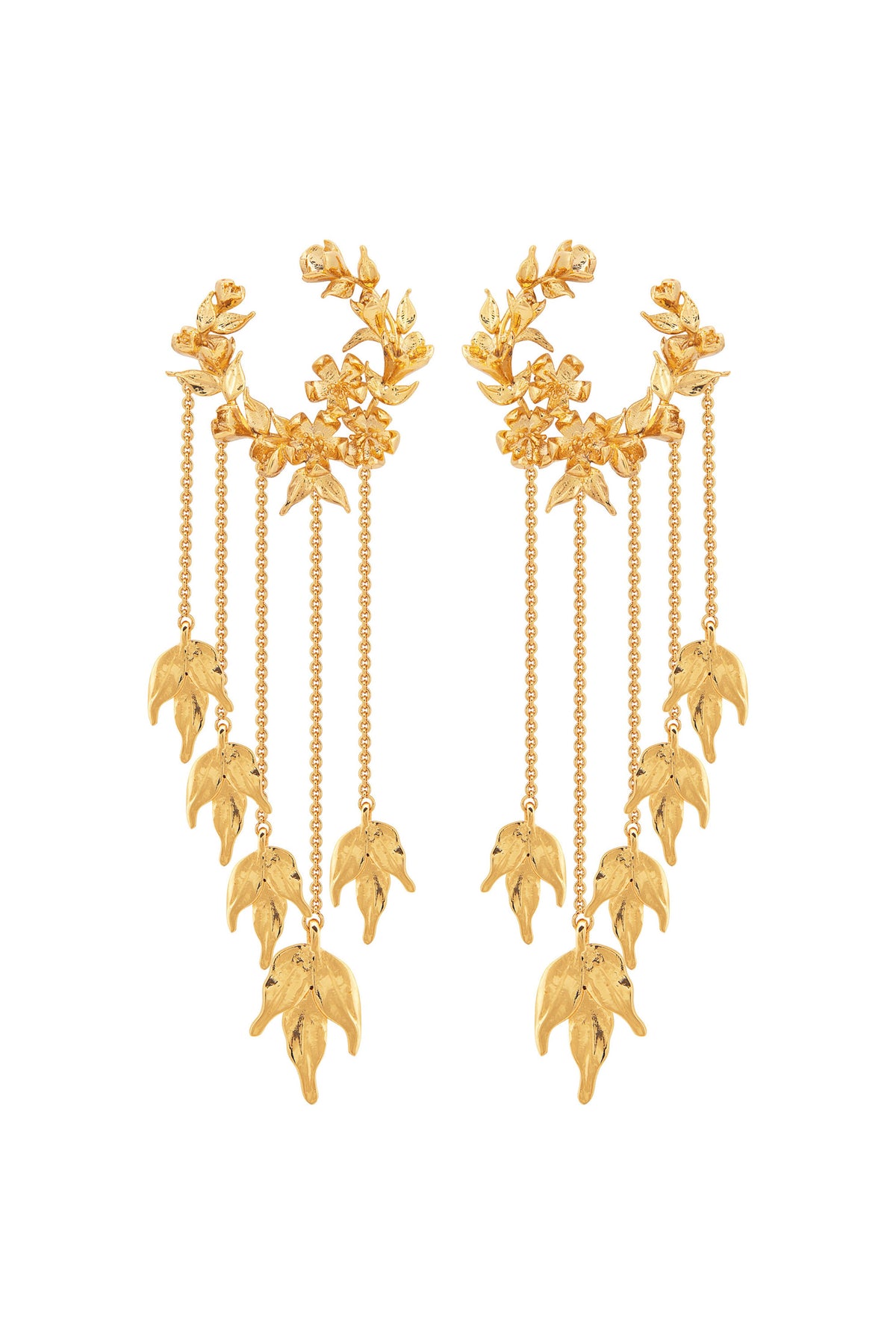 Yellow gold wreath of eros earrings