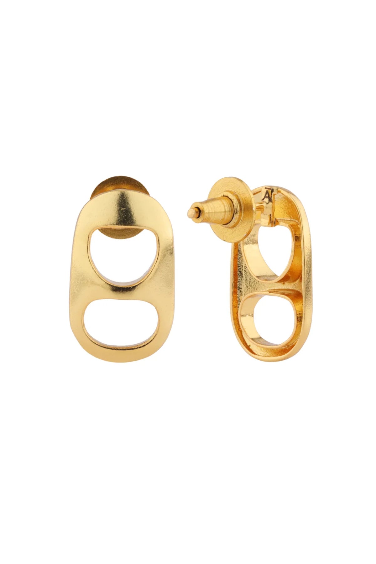 Golden Petite Can Studs Earring