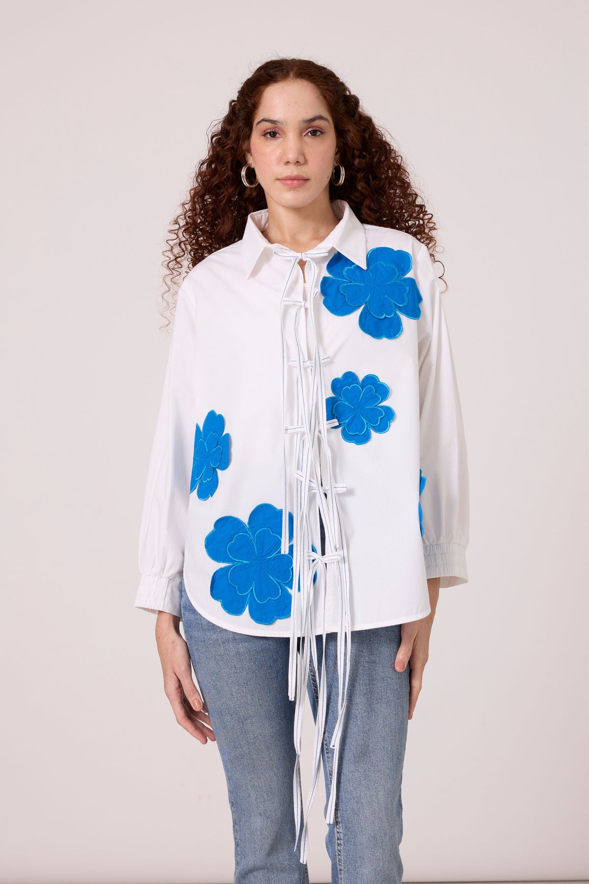 Ariel Applique Aster Blue Shirt