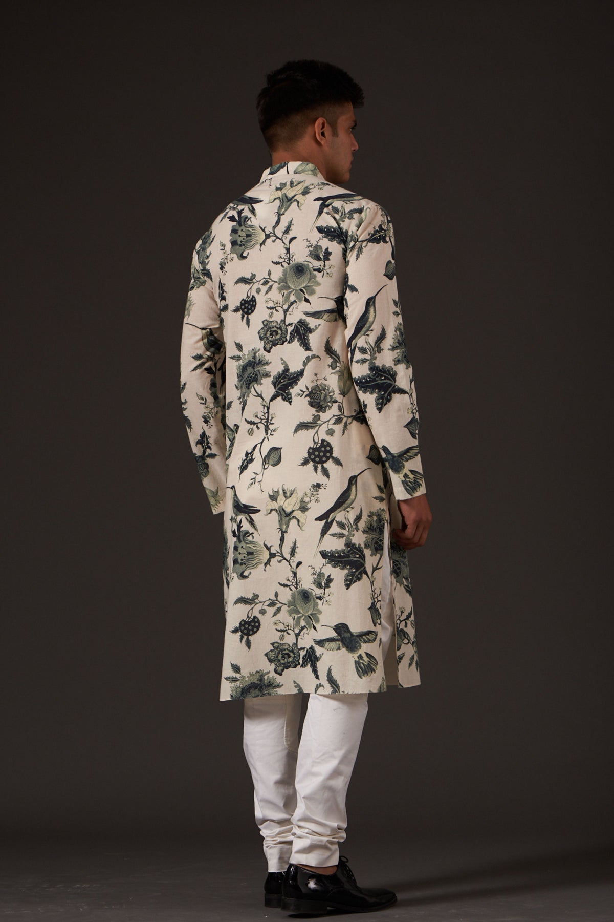 Ivory Floral Print Kurta Set