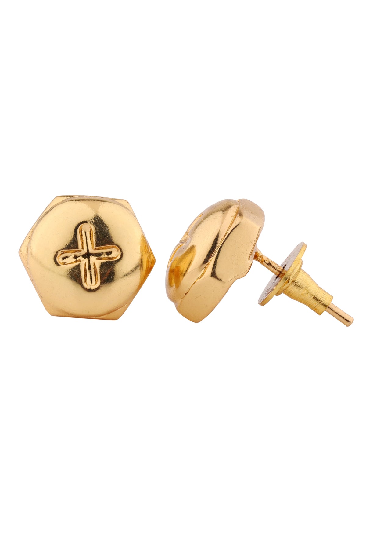 Golden Paper Clip Studs Earring