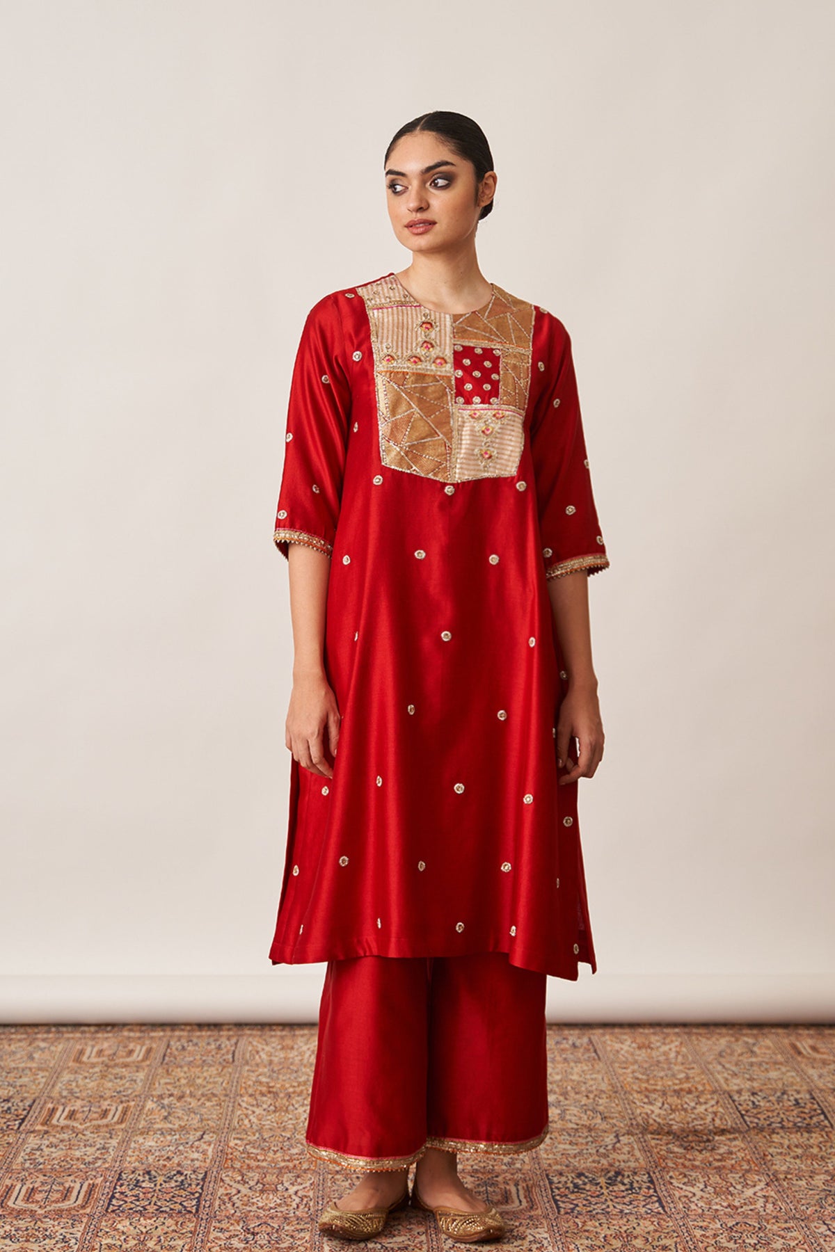 Red Kurta Set