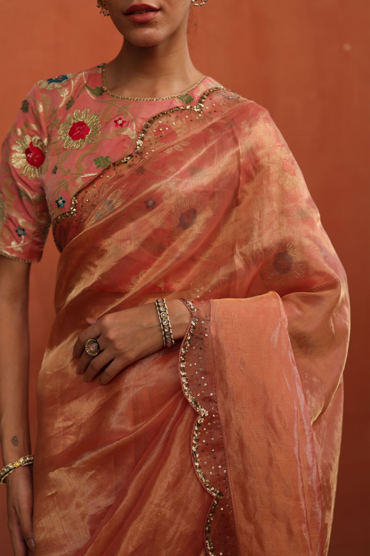 Peach Gulkand Saree