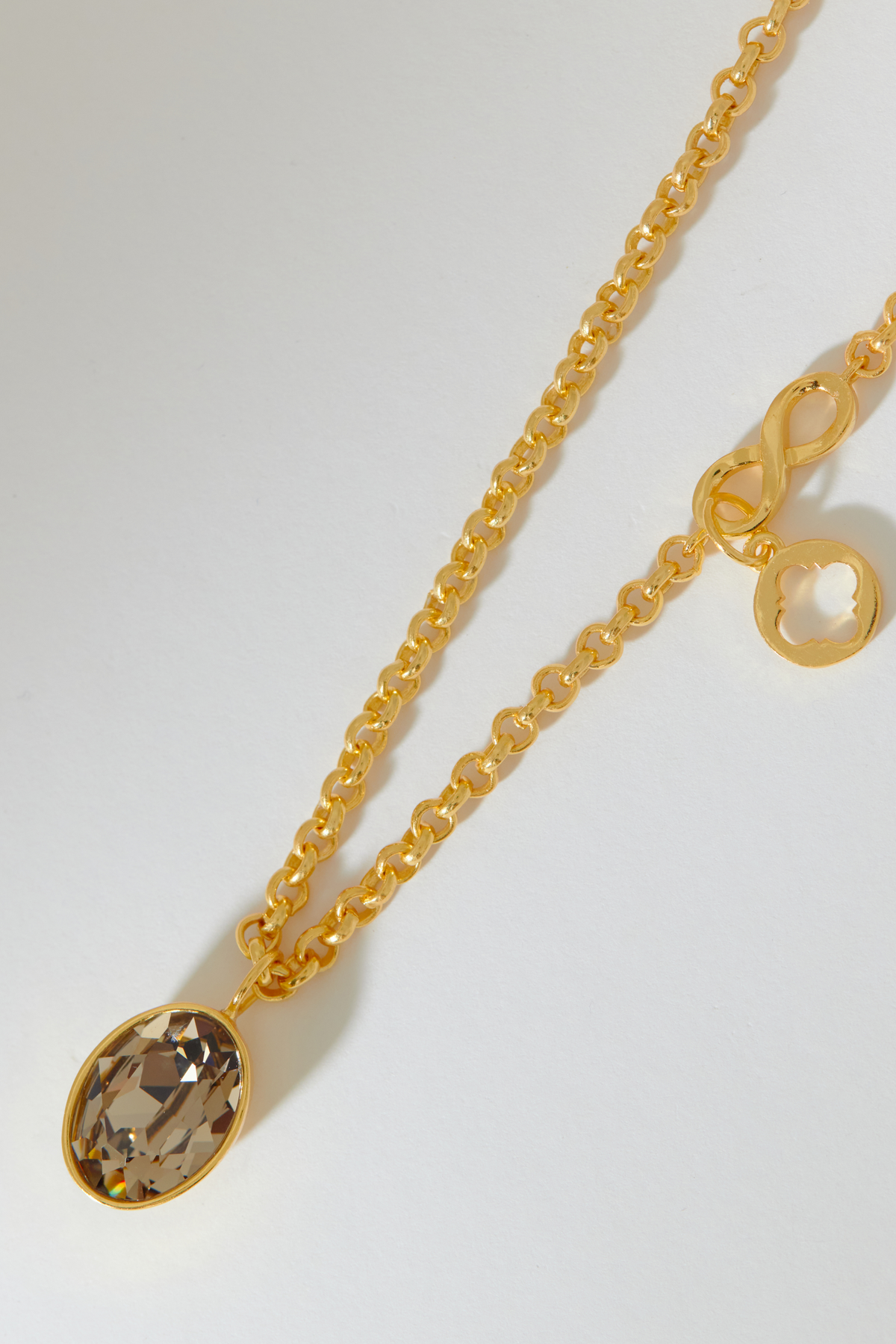 Capella Double Crystal Necklace - Sepia