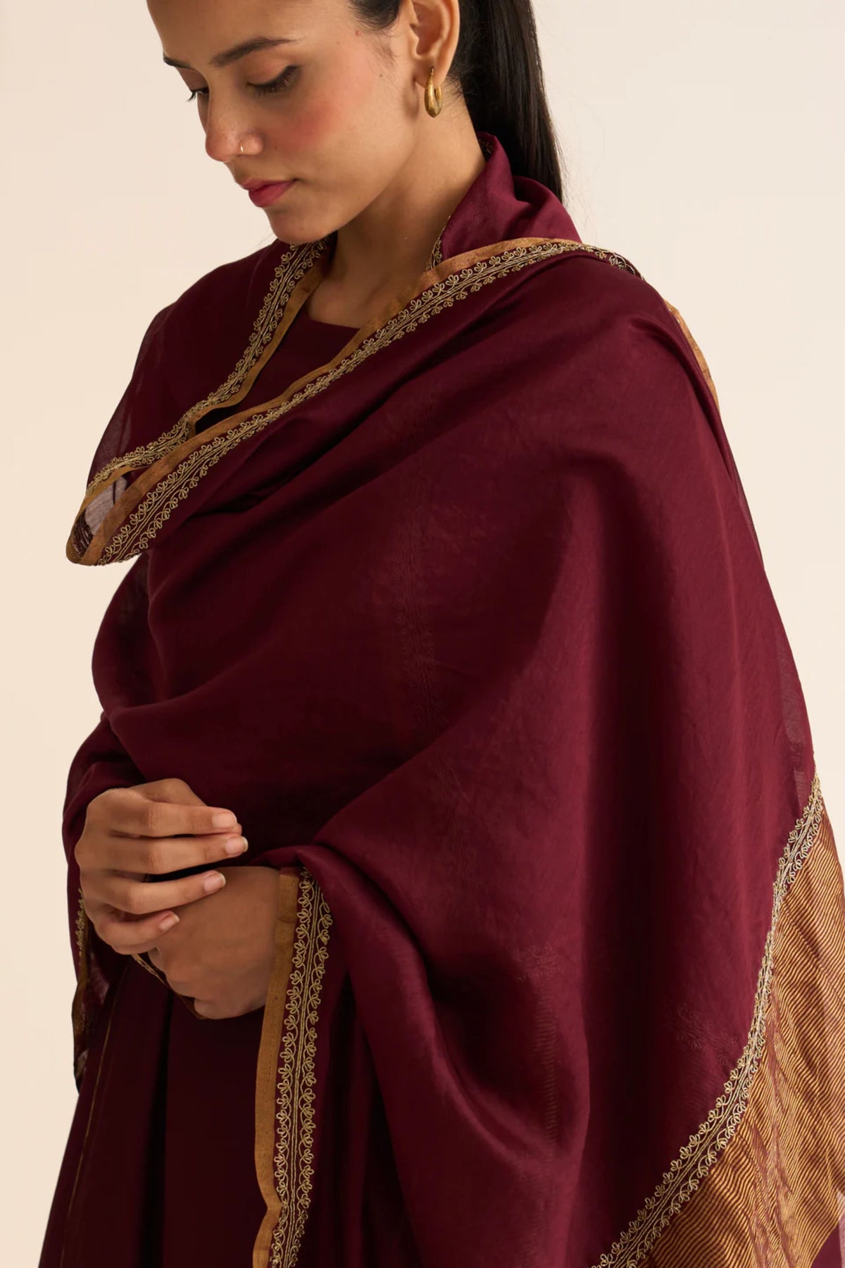 Mridini Deep Wine Kurta Set