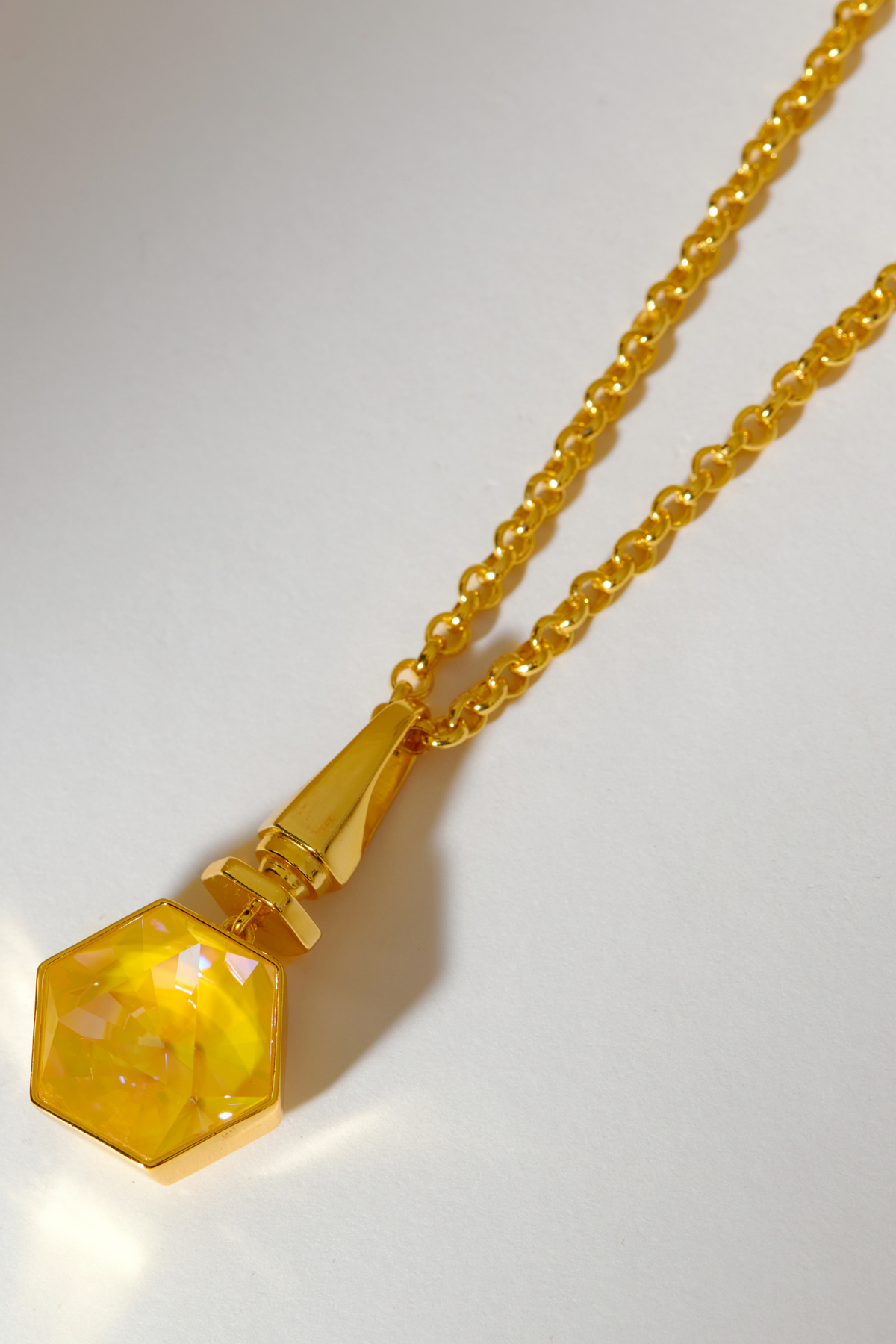 Hexa Crystal Necklace - Sunrise Yellow