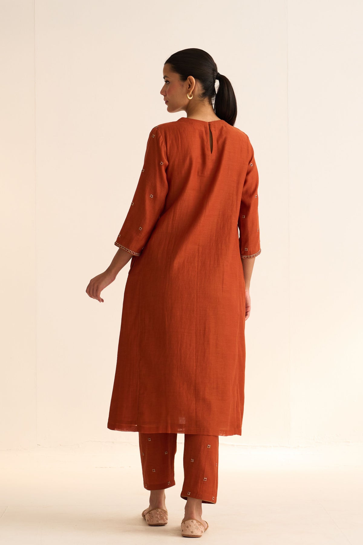 Gulnaar Rust Orange Kurta