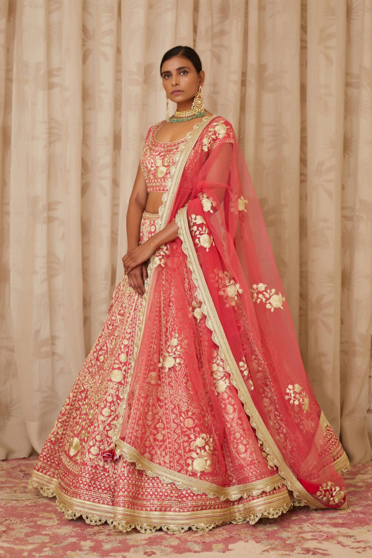 Coral lehenga set