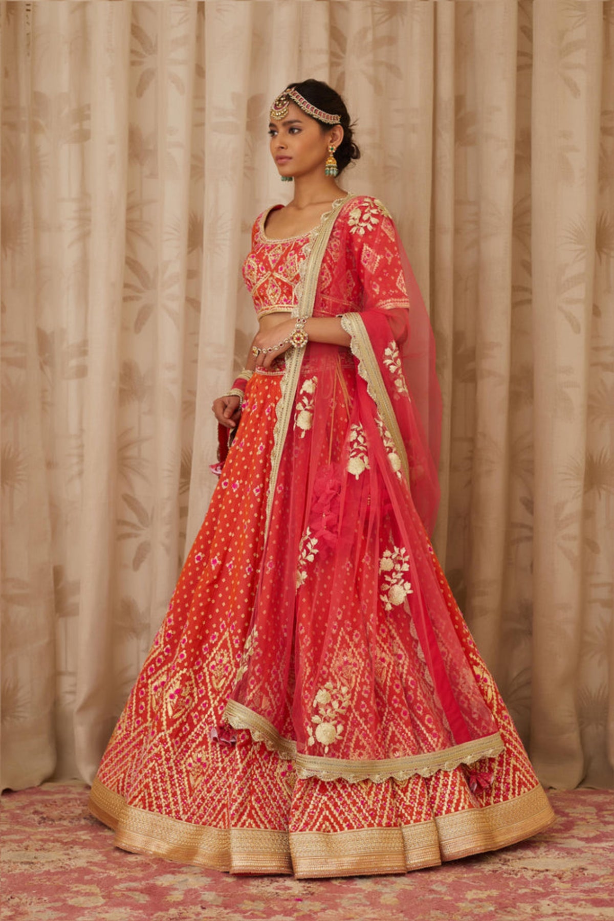 Rust orange lehenga set