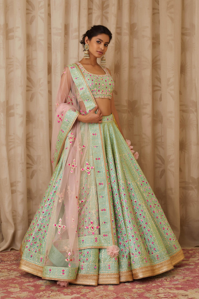 Sea green lehenga set