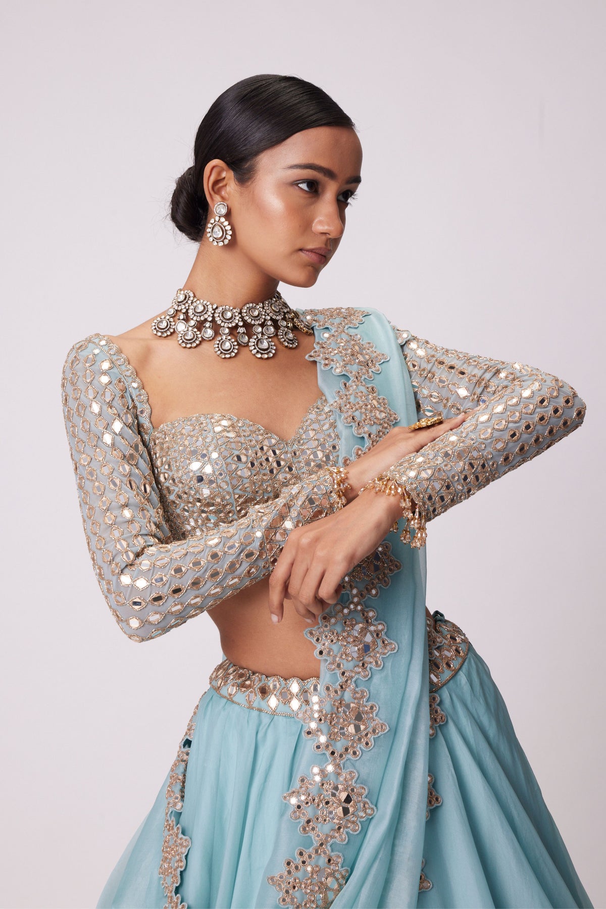 Powder Blue Lehenga Set