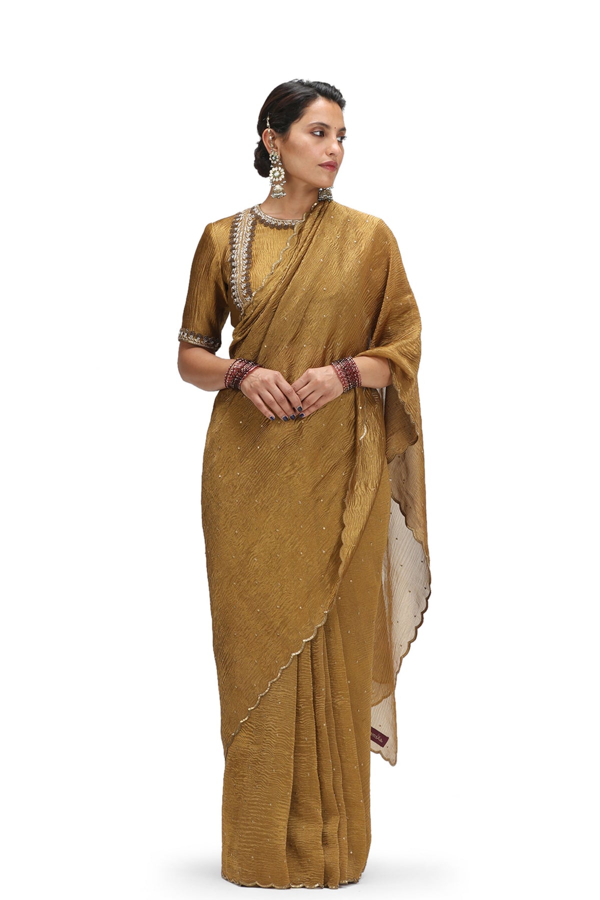 Adhishwari Old Gold Saree Set