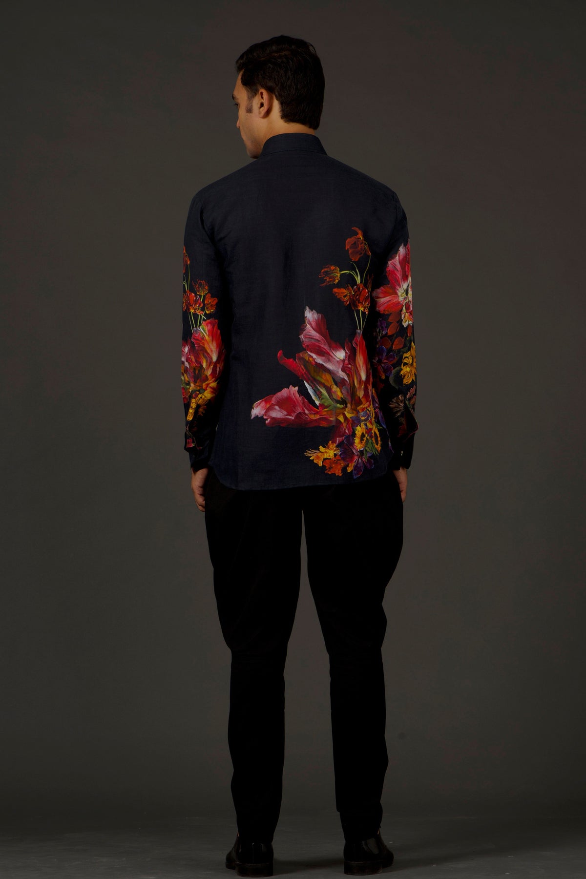 Black Floral Print Shirt