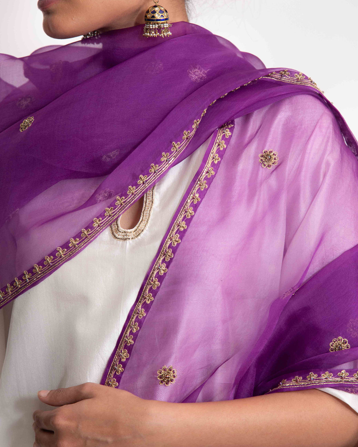 Purple Adrija Dupatta