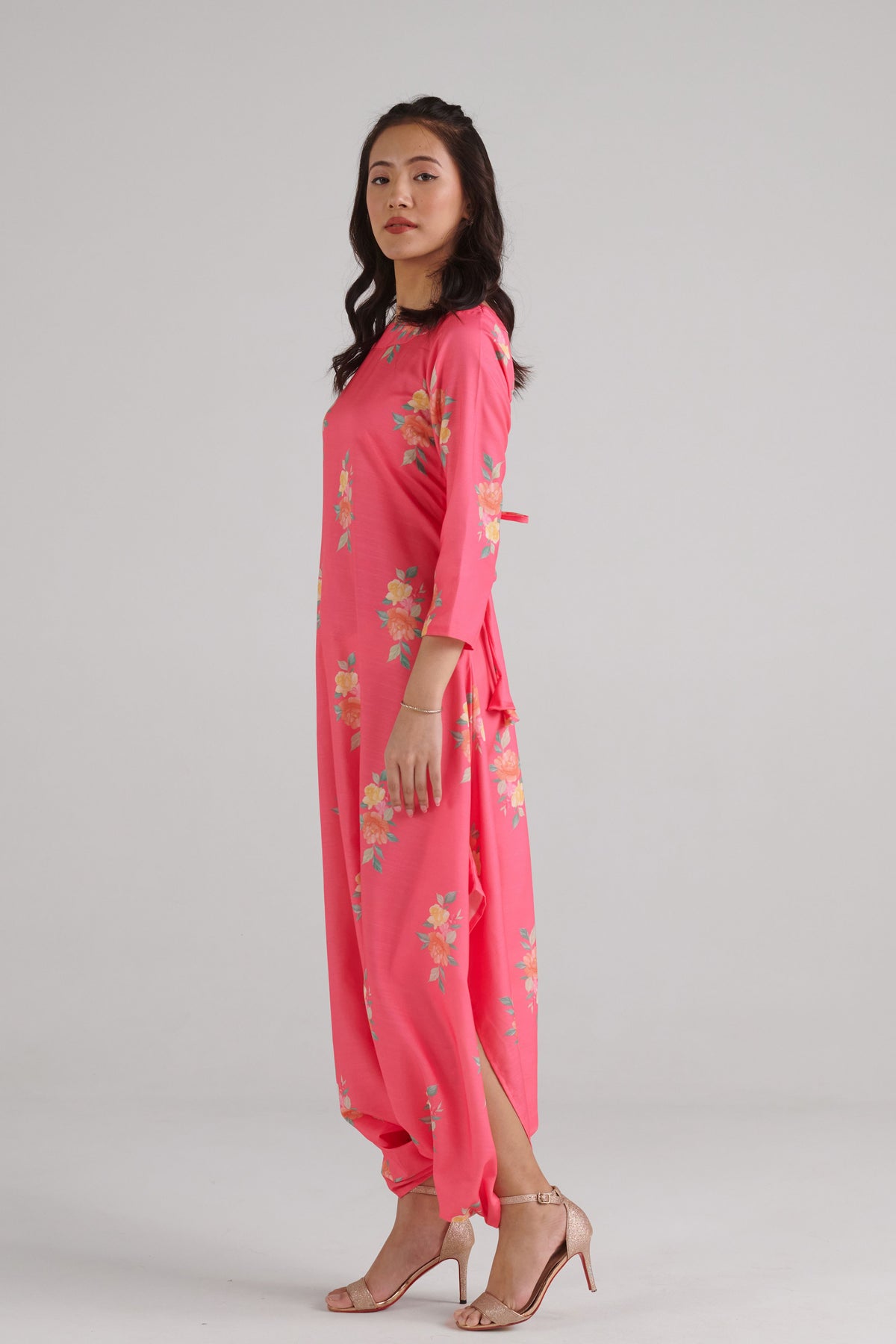 Hot Pink Dhoti Jumpsuit