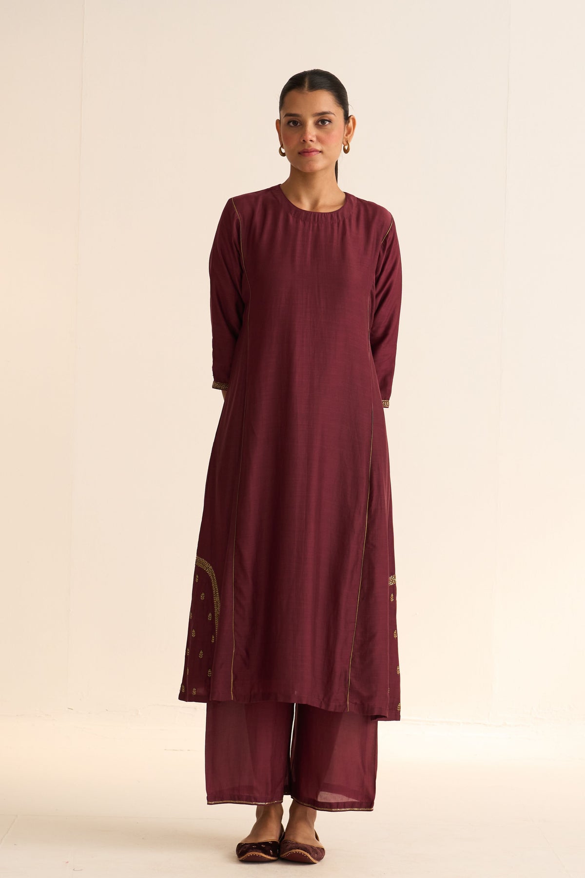 Kumud Deep Wine Kurta Set