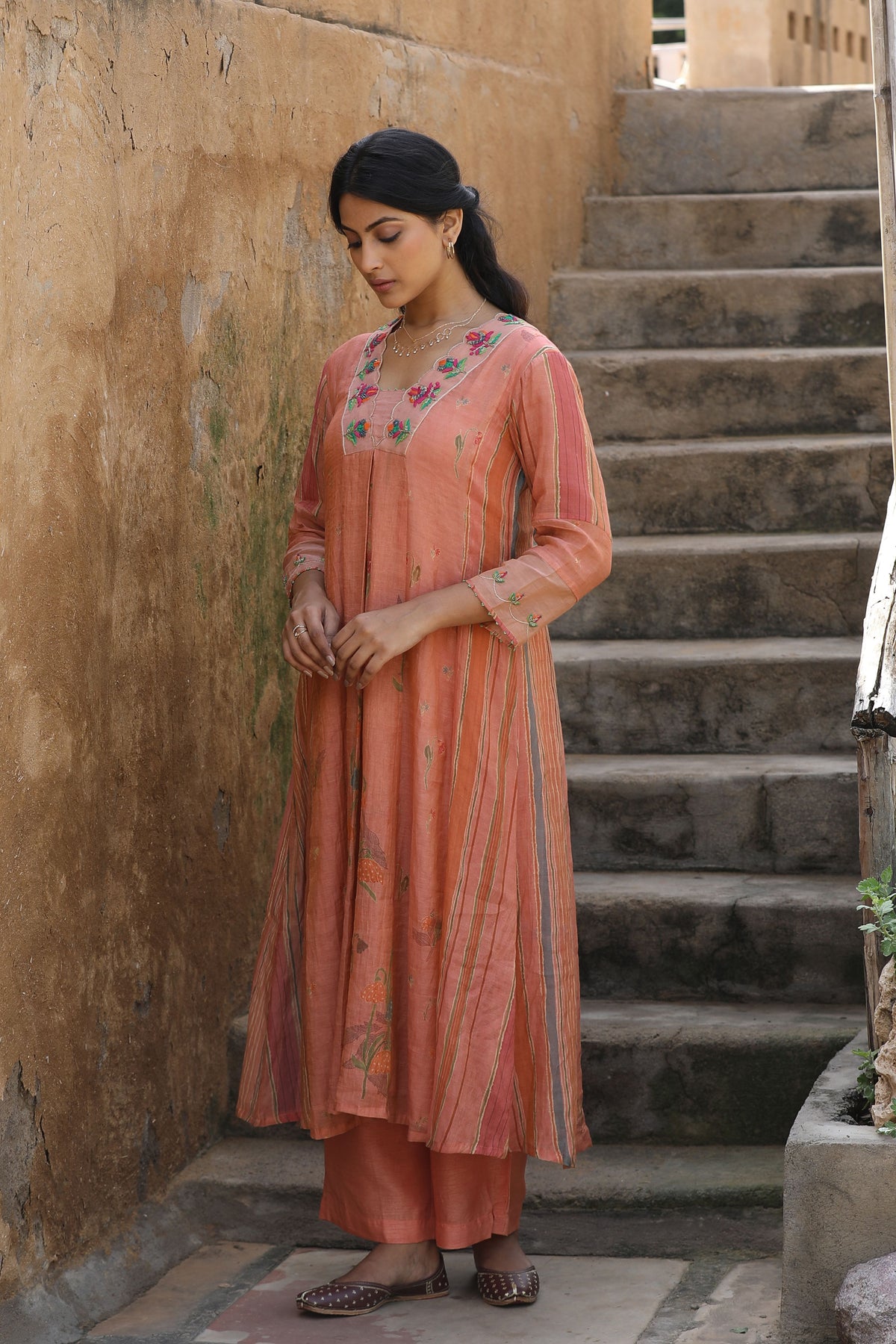 Peach Kurta Set