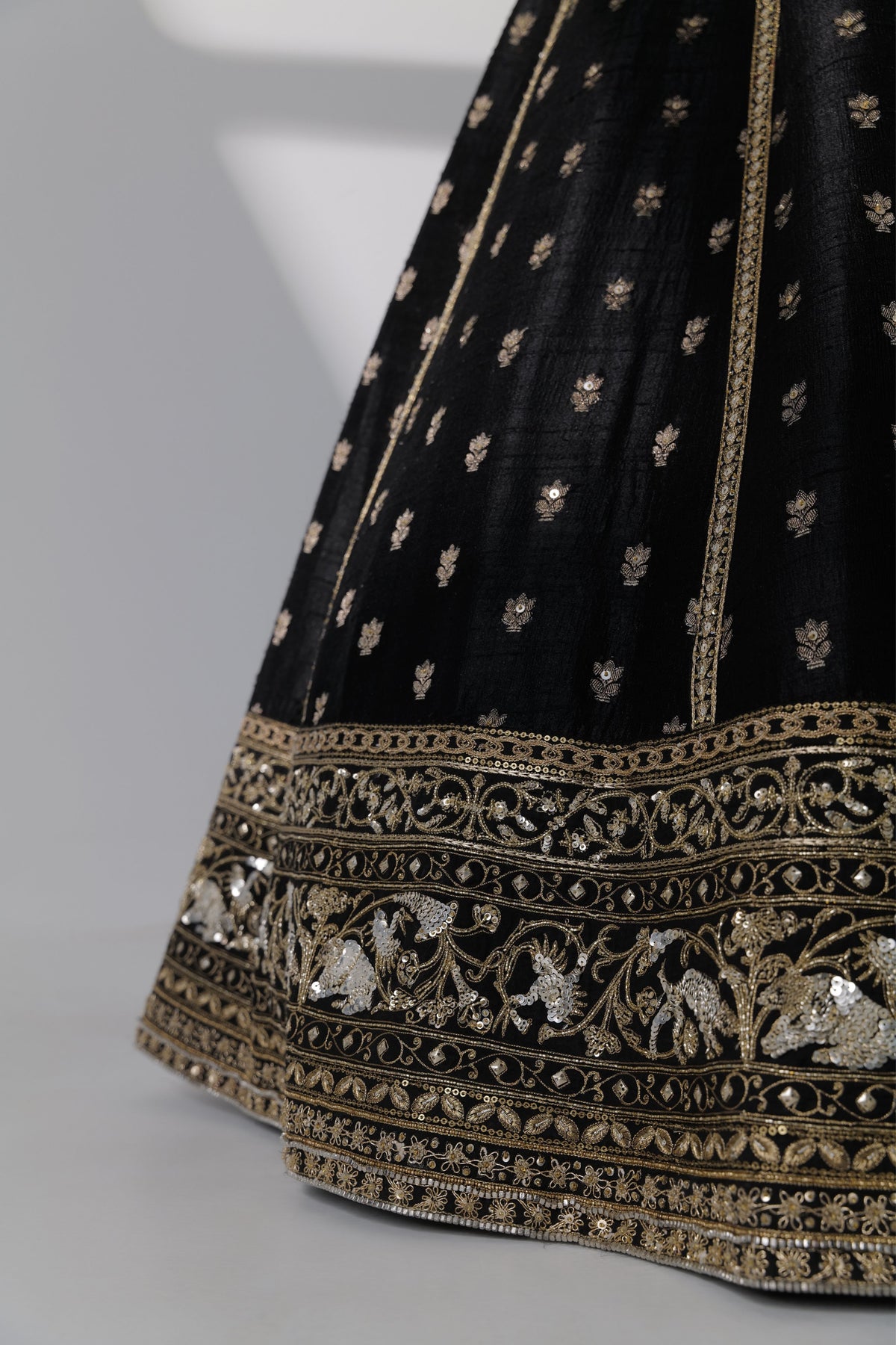 Black Embroidery Lehenga Set