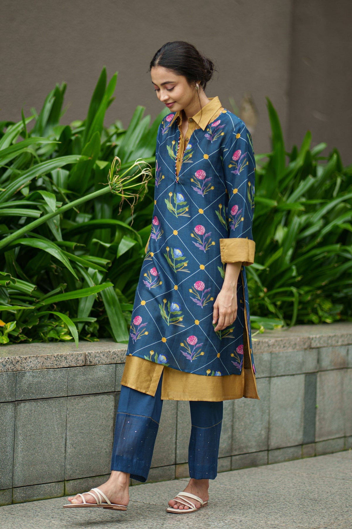 Dahlia Blue Geo Kurta Set