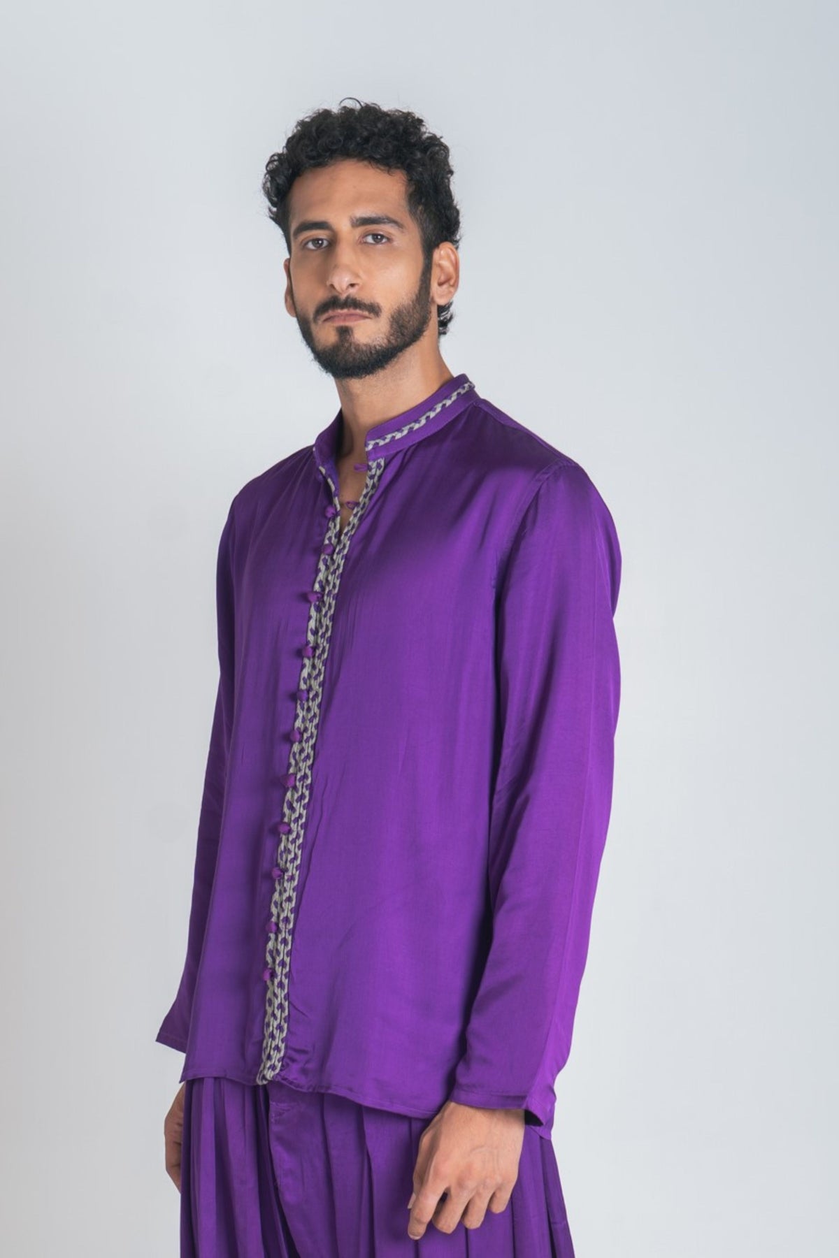 Purple-green Braid Kurta