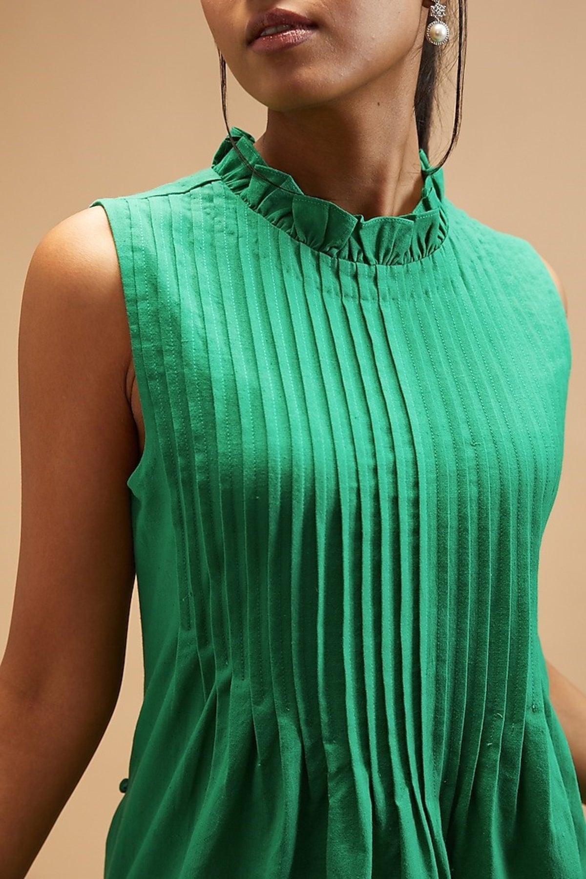 Clara Green Pleated Tunic