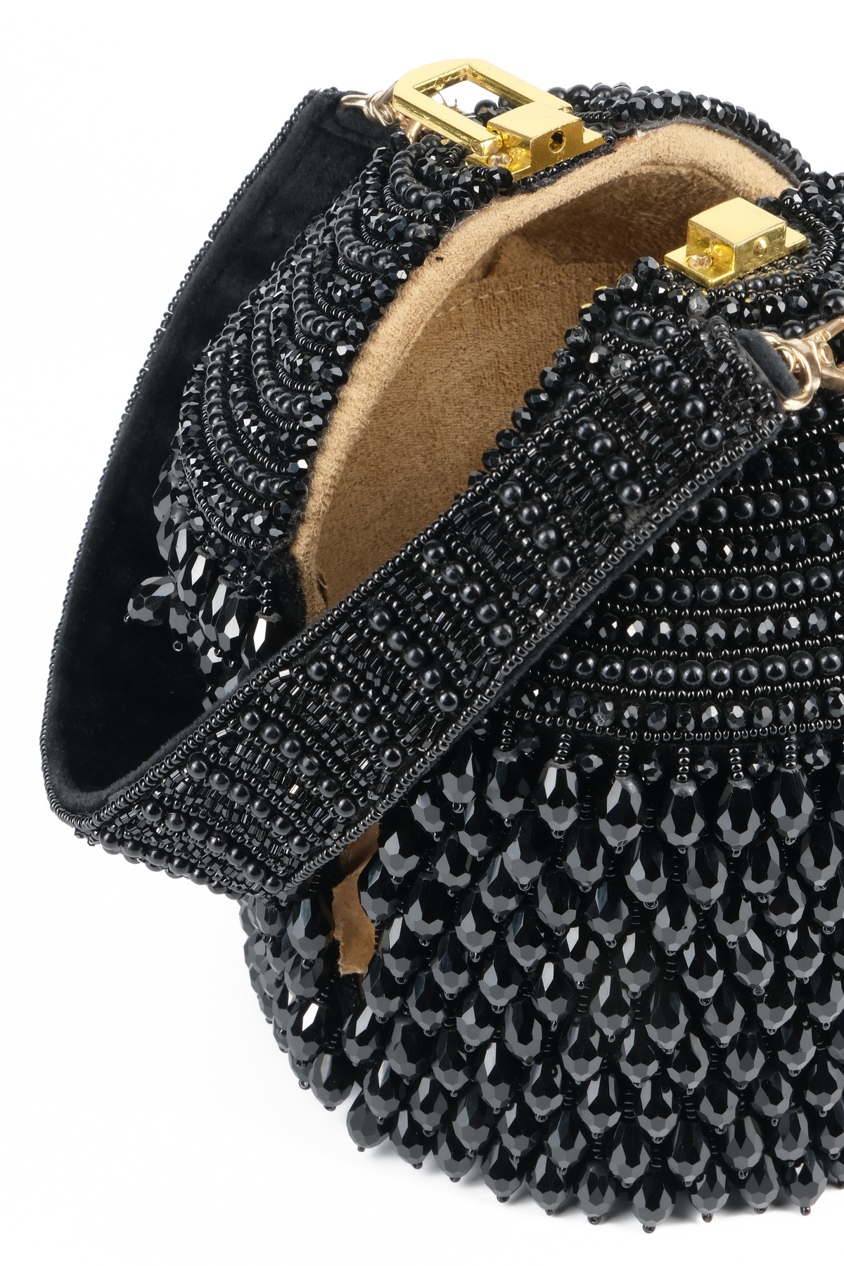 Diana Black Embellished Bucket Bag