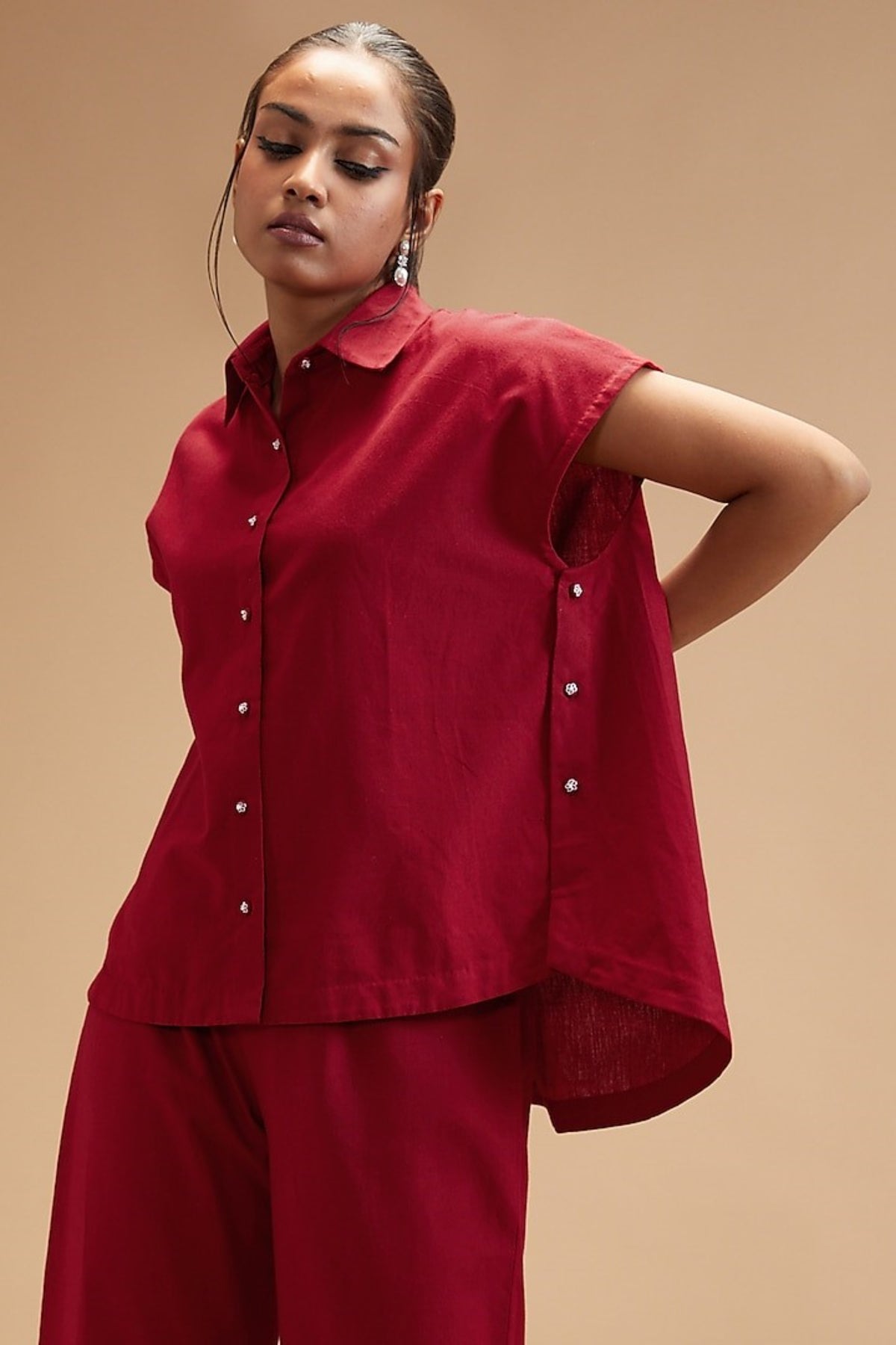 Scarlet Red Placket Shirt