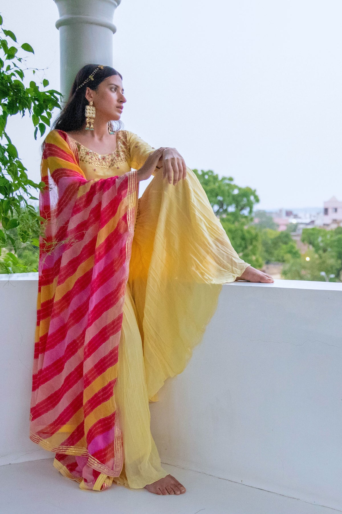 Yellow Silk Sharara Set