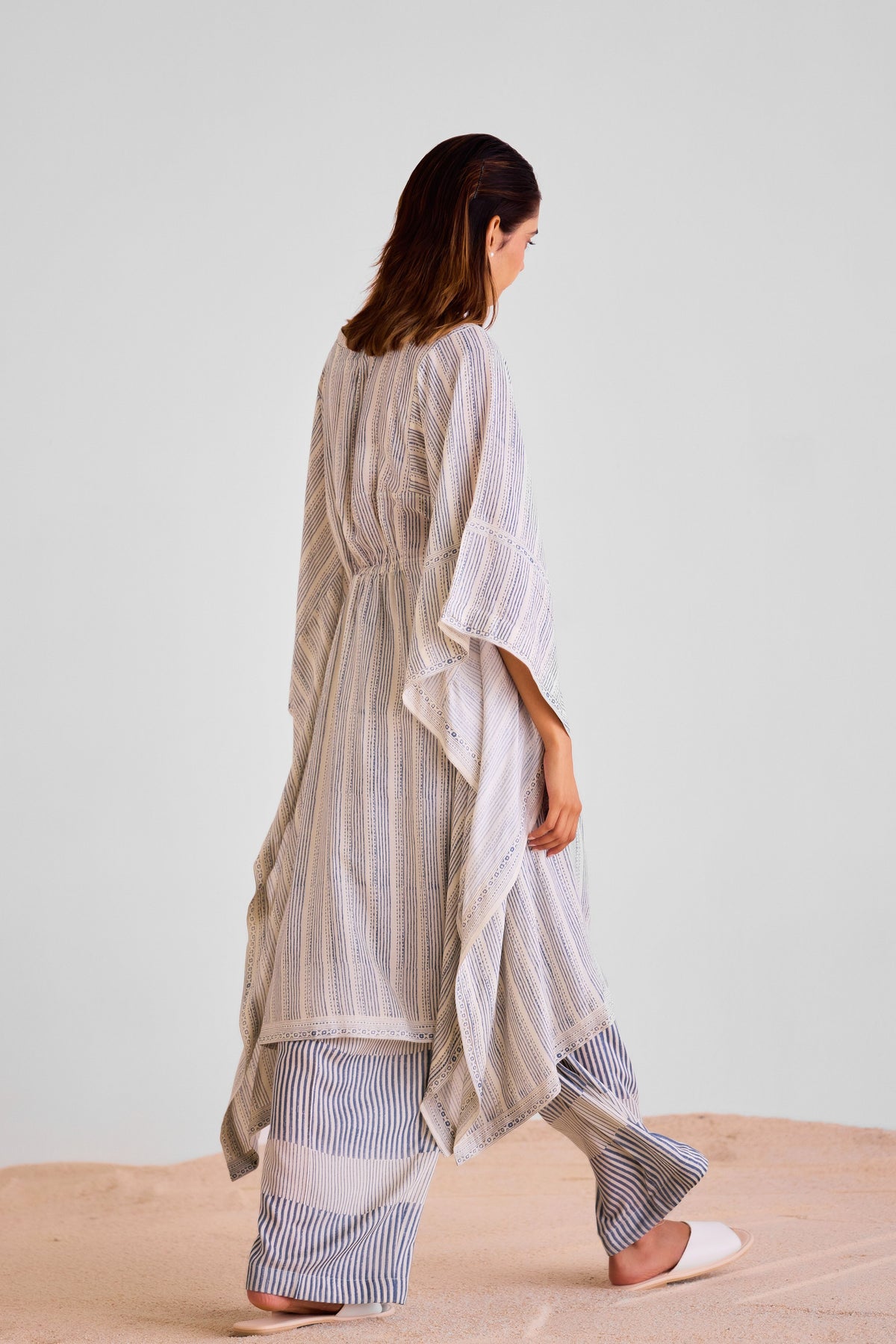 Off White Kaftan Set