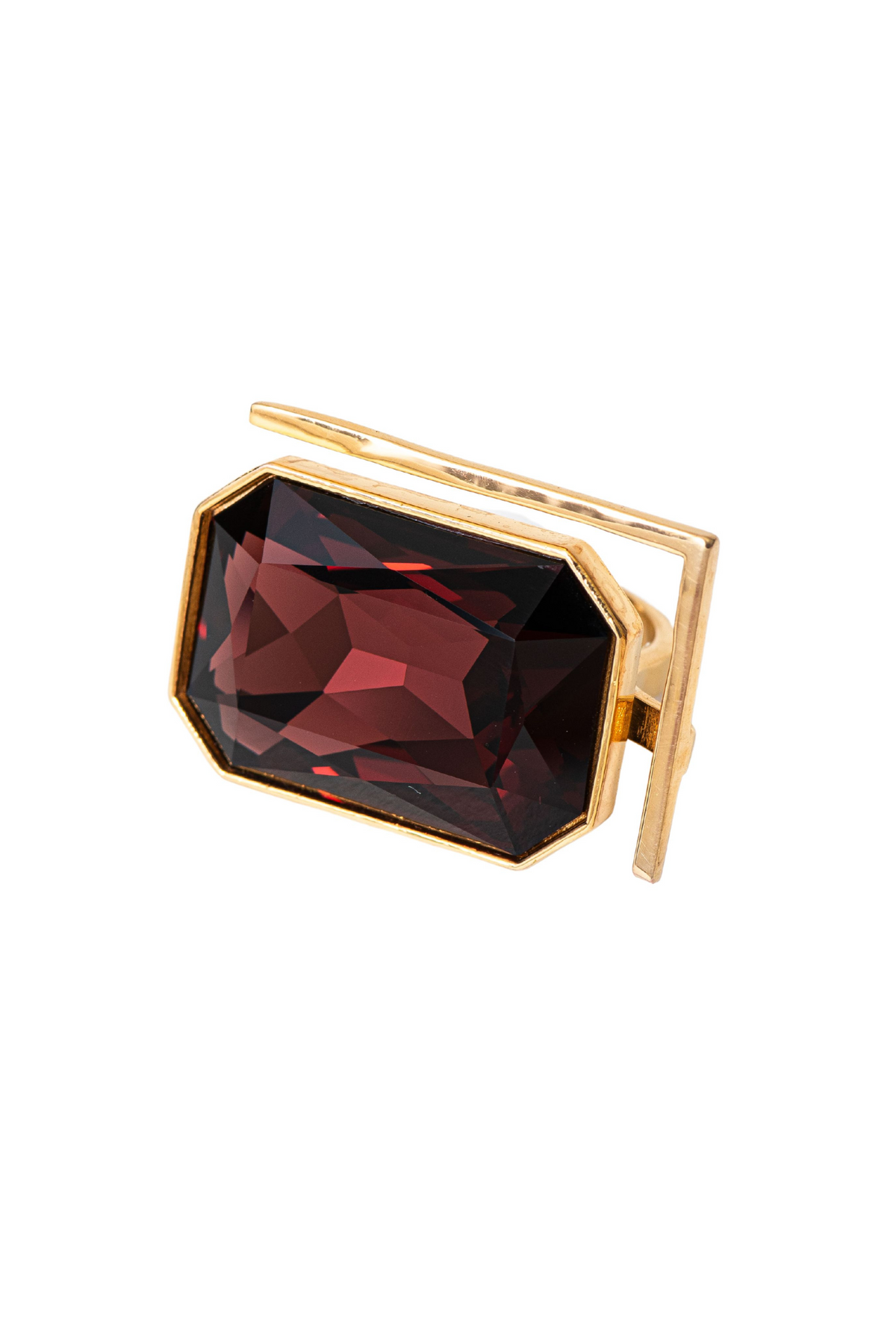 Radiance Crystal Cocktail Ring - Burgundy