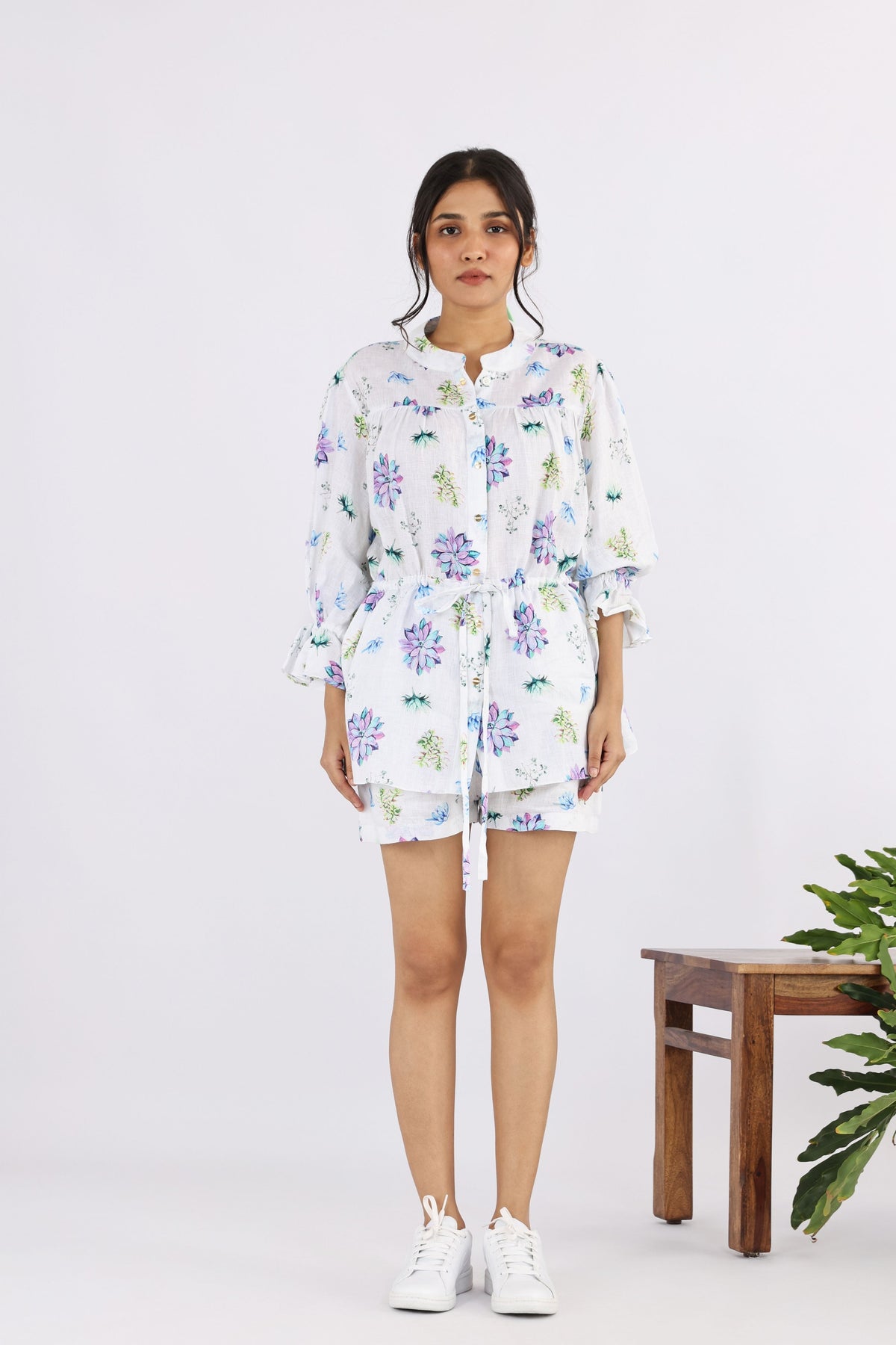 Succulent Opuntia Drawstring Shirt