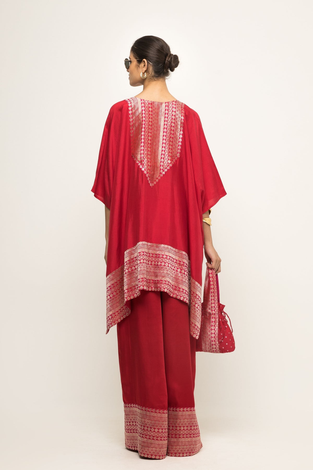 Triya Asymmetrical Red Tunic Set