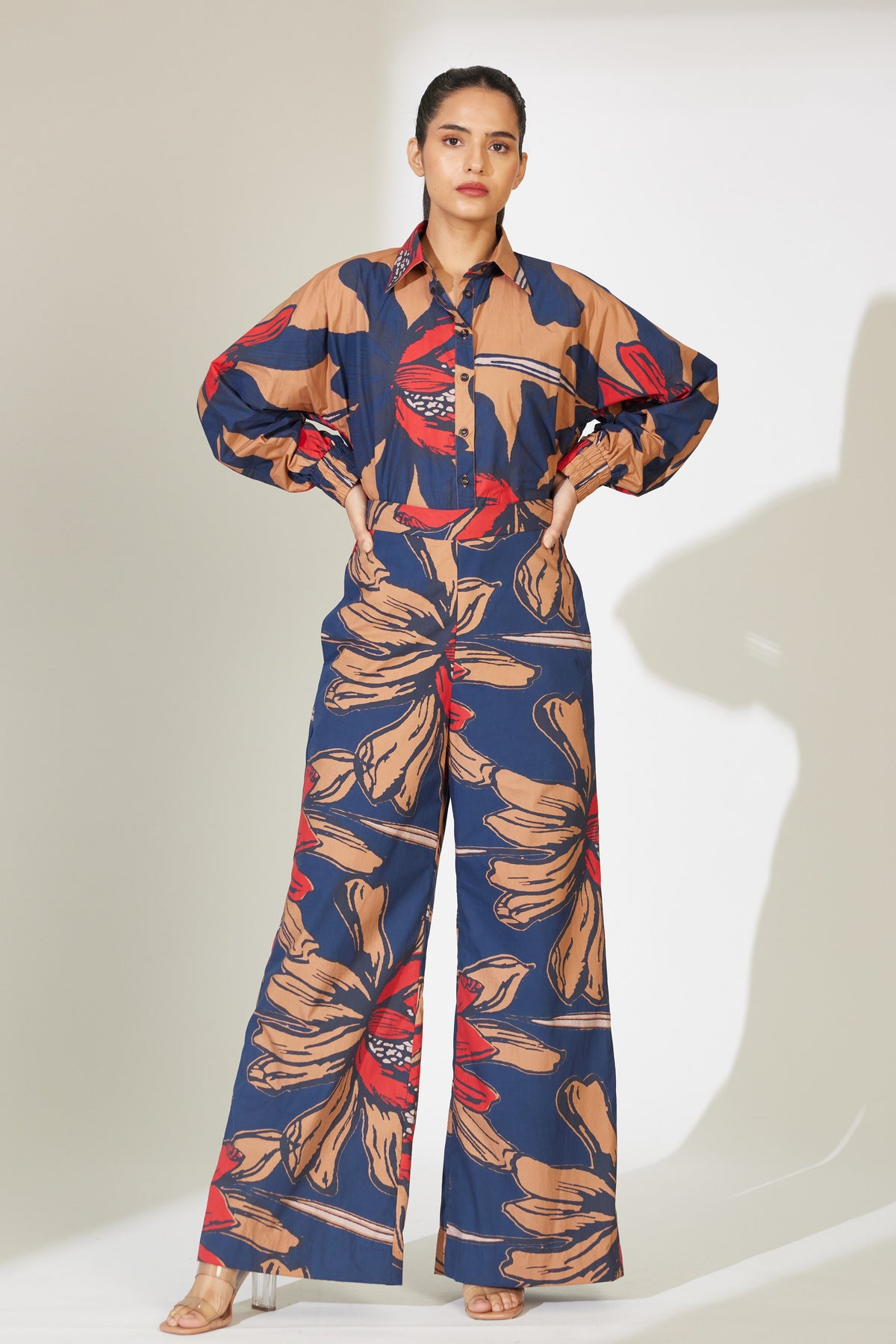 Blue and Orange Floral Pants