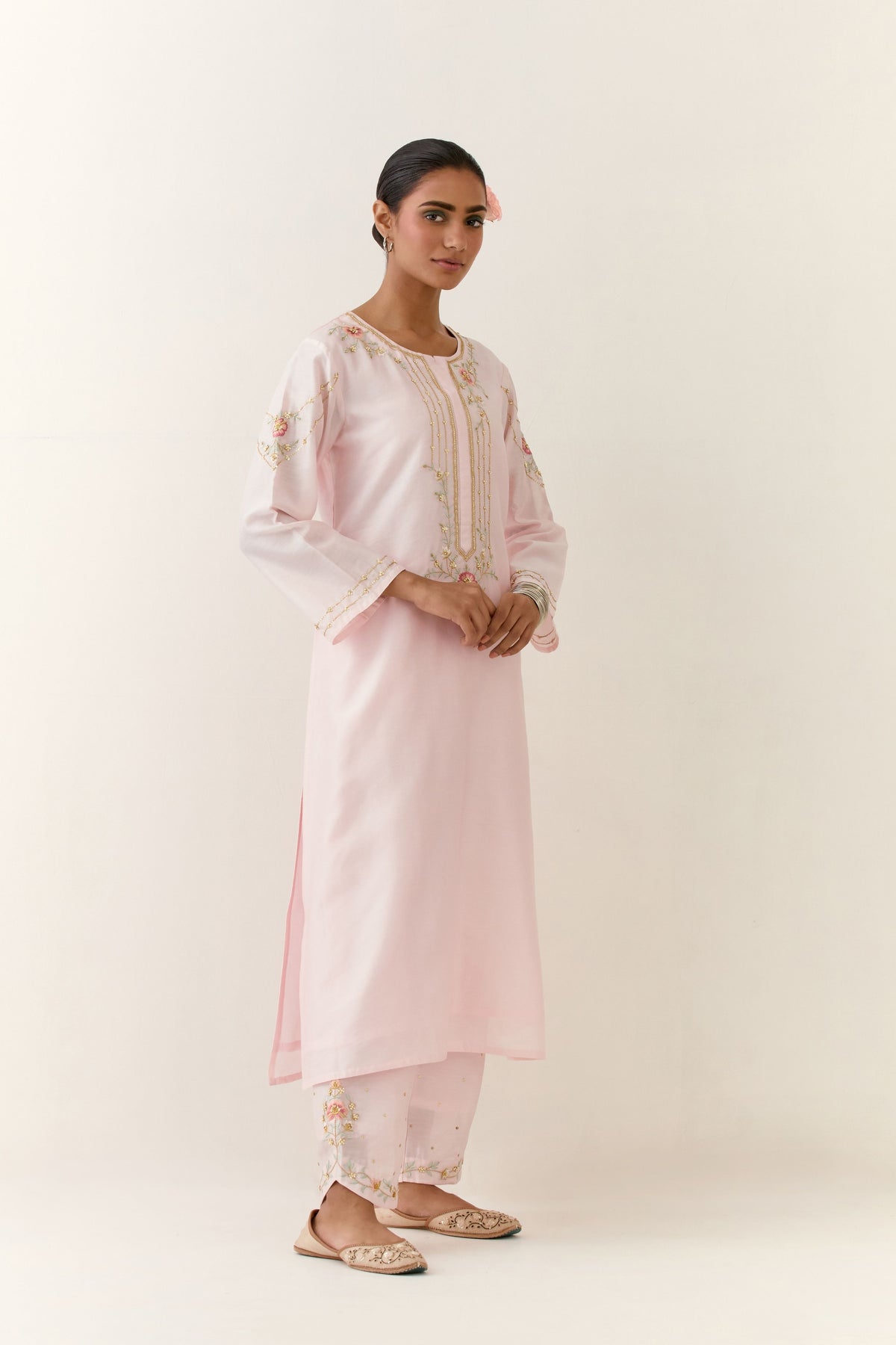 Light Pink Placket Kurta