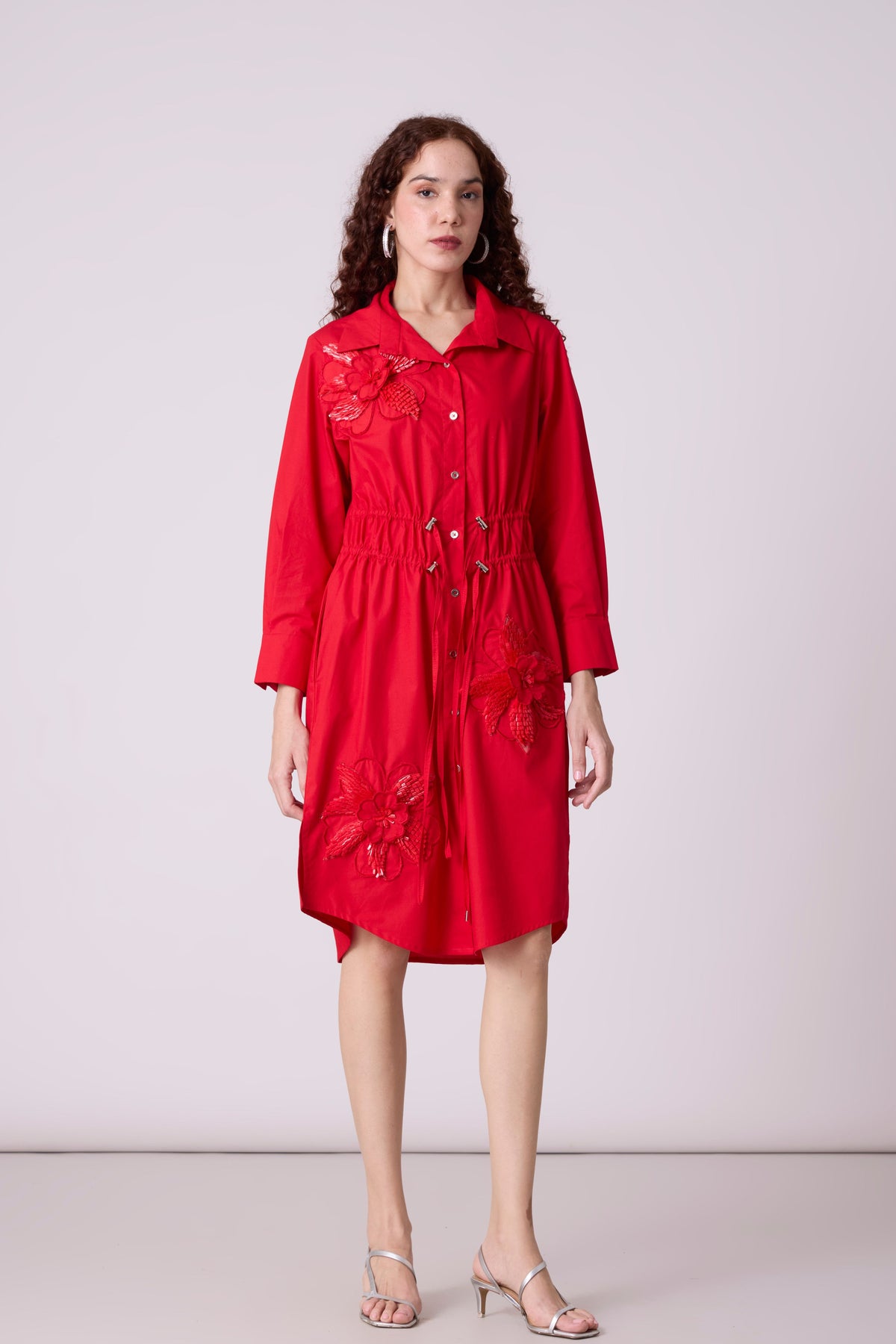 Miles Applique Paprika Red Dress